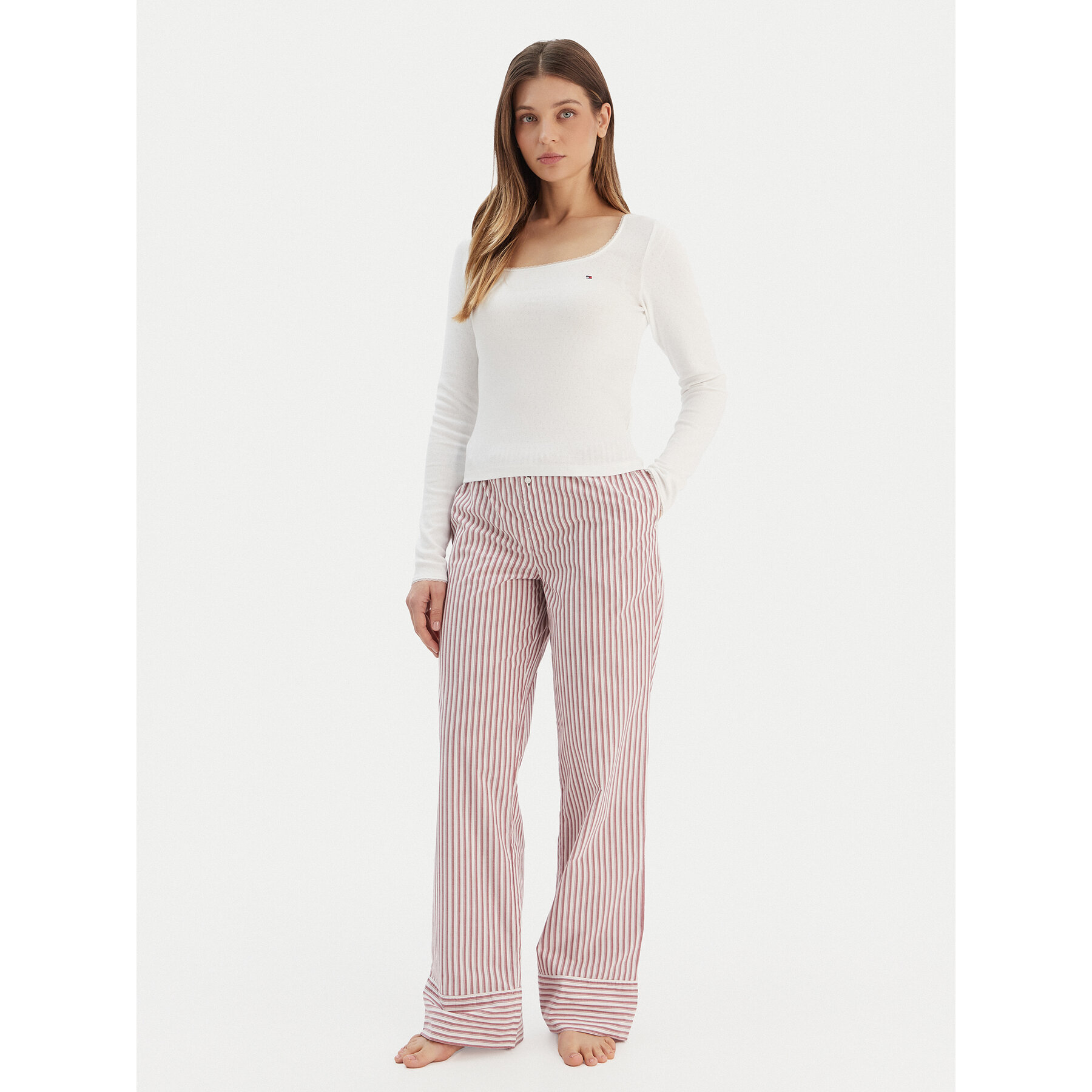 Tommy Hilfiger Pyjama UW0UW06143 Écru Regular Fit