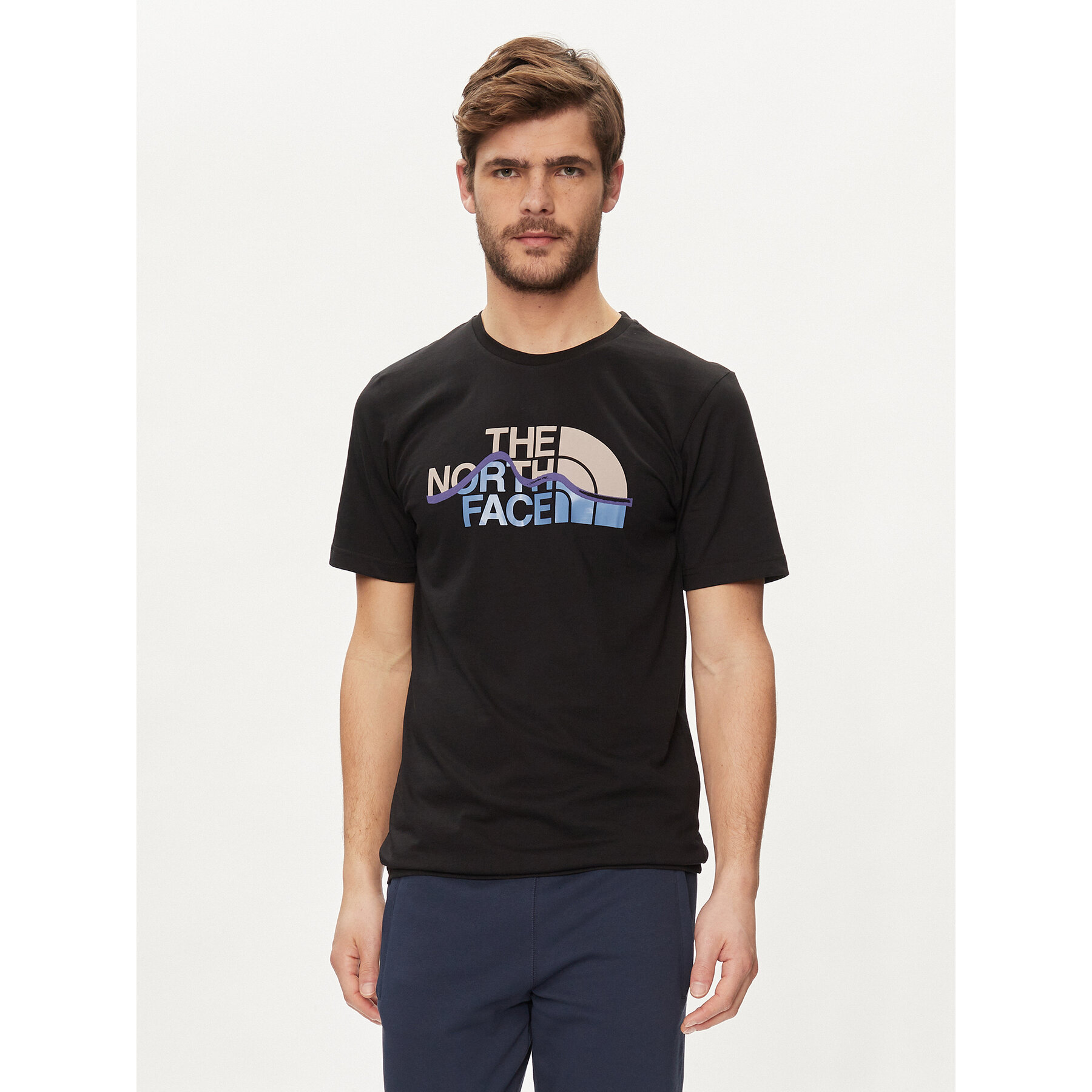 The North Face T-Shirt Mountain Line NF0A87NT Μαύρο Regular Fit