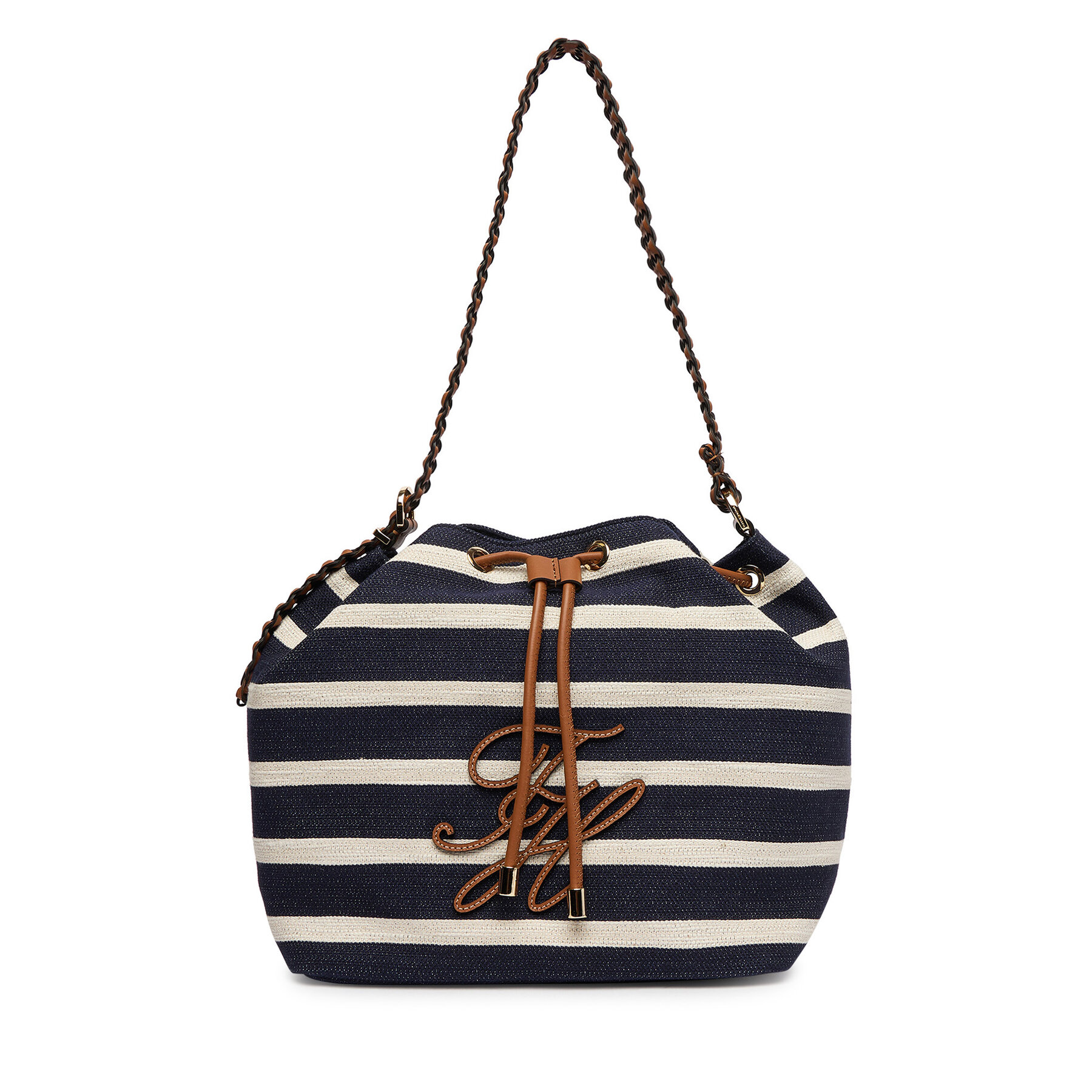 Geantă Tommy Hilfiger Th Elev Summer Bucket Stripe AW0AW18401 Bleumarin