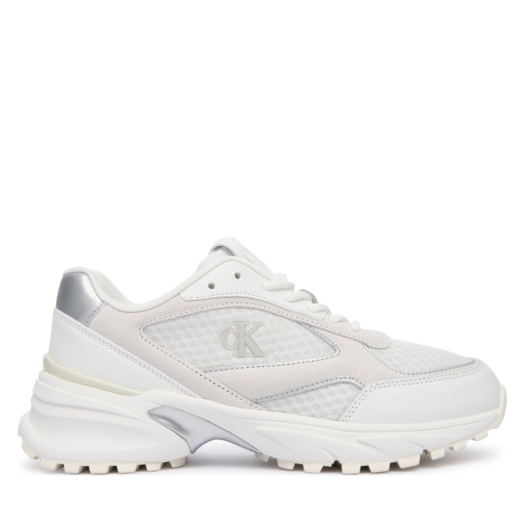 Sneakersy Calvin Klein Hike Runner Mesh Mix Met Mg YW0YW02009 Biela