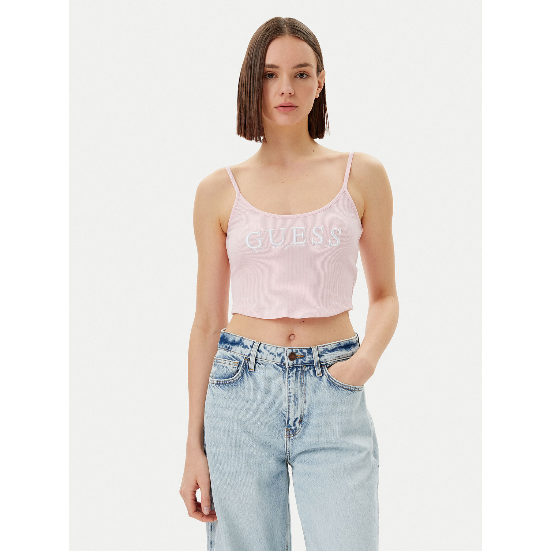 Guess Felső V5GP16 K8RT2 Rózsaszín Regular Fit