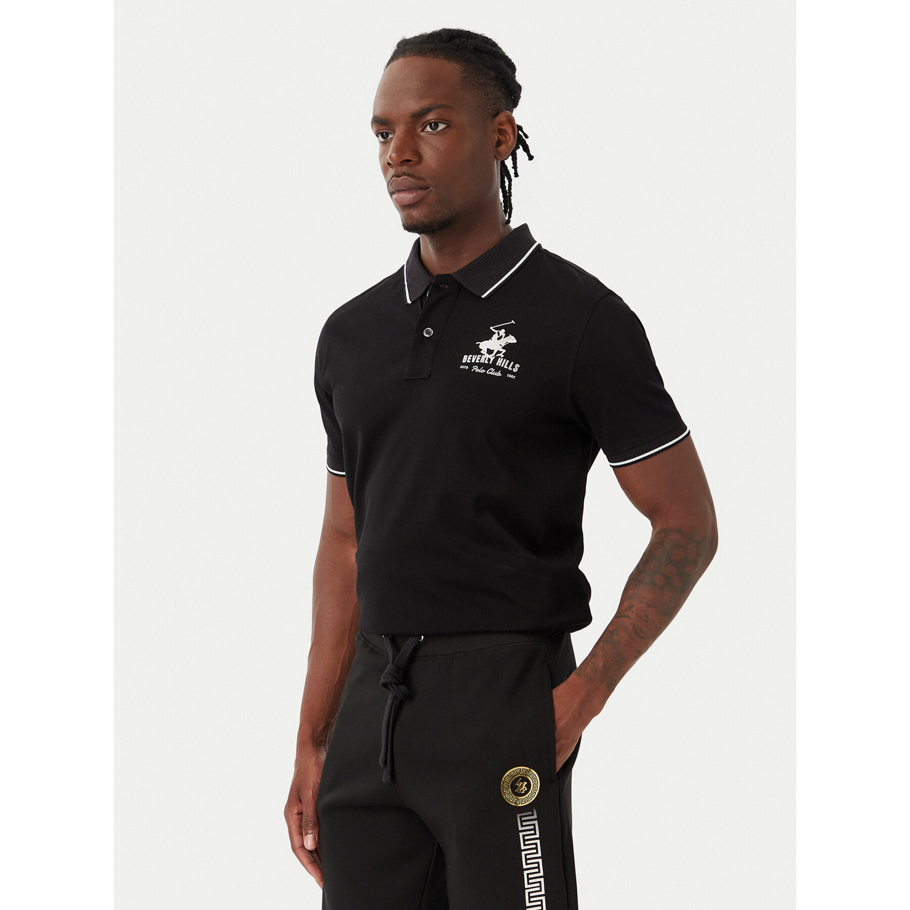 Beverly Hills Polo Club Poloshirt M2607-HR Schwarz Regular Fit