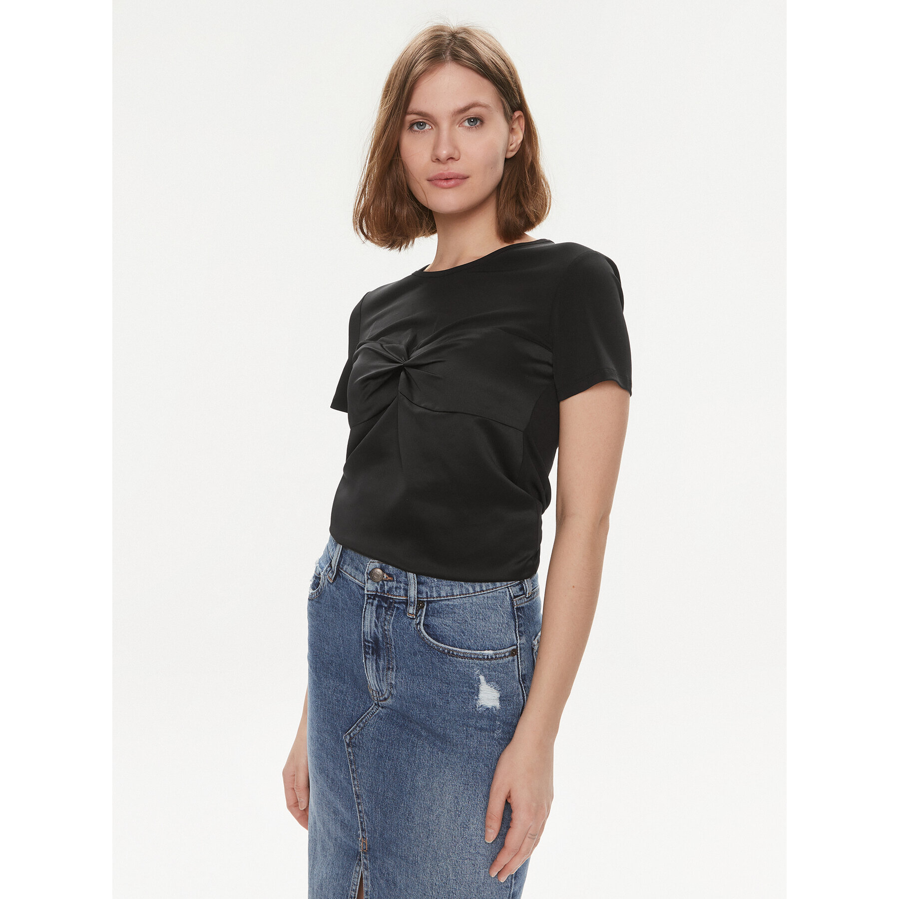 Sisley T-shirt 3LRJL104Z Nero Regular Fit