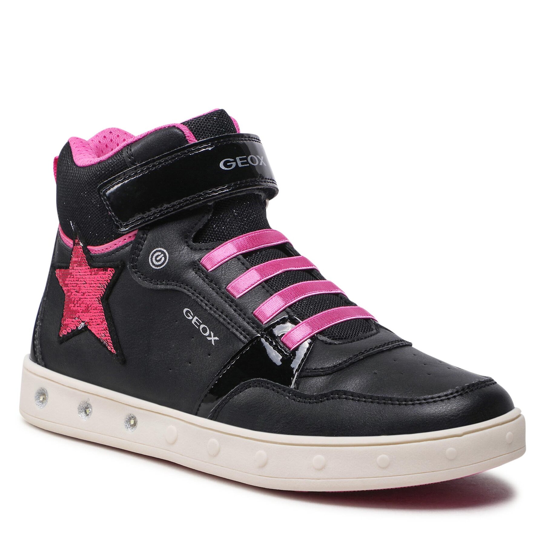 Sneakers Geox J Skylin G. A J268WA 05402 C0922 DD Black/Fuchsia 05402 imagine super redus 2022