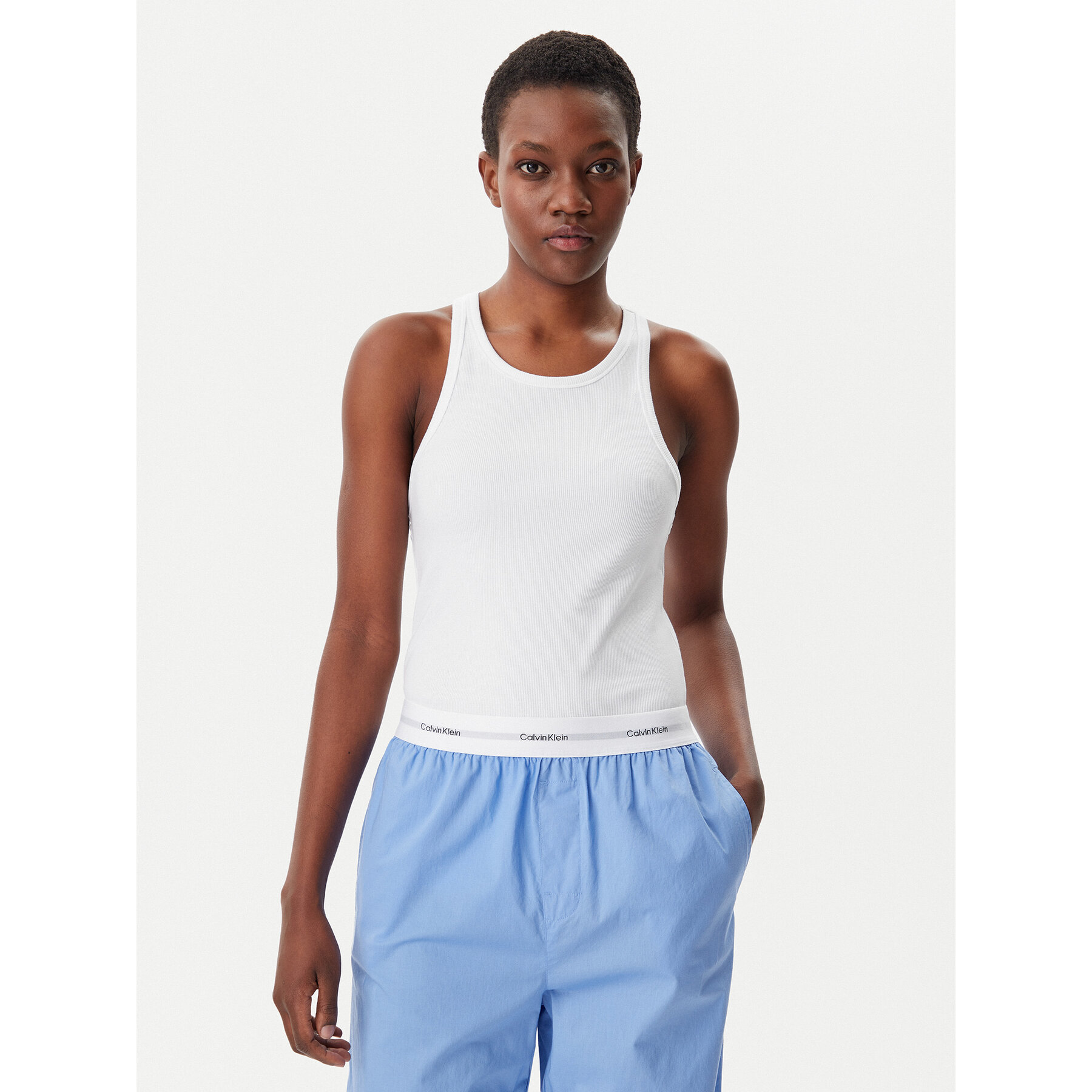 Calvin Klein Underwear Felső LV00QS7492 Fehér Slim Fit