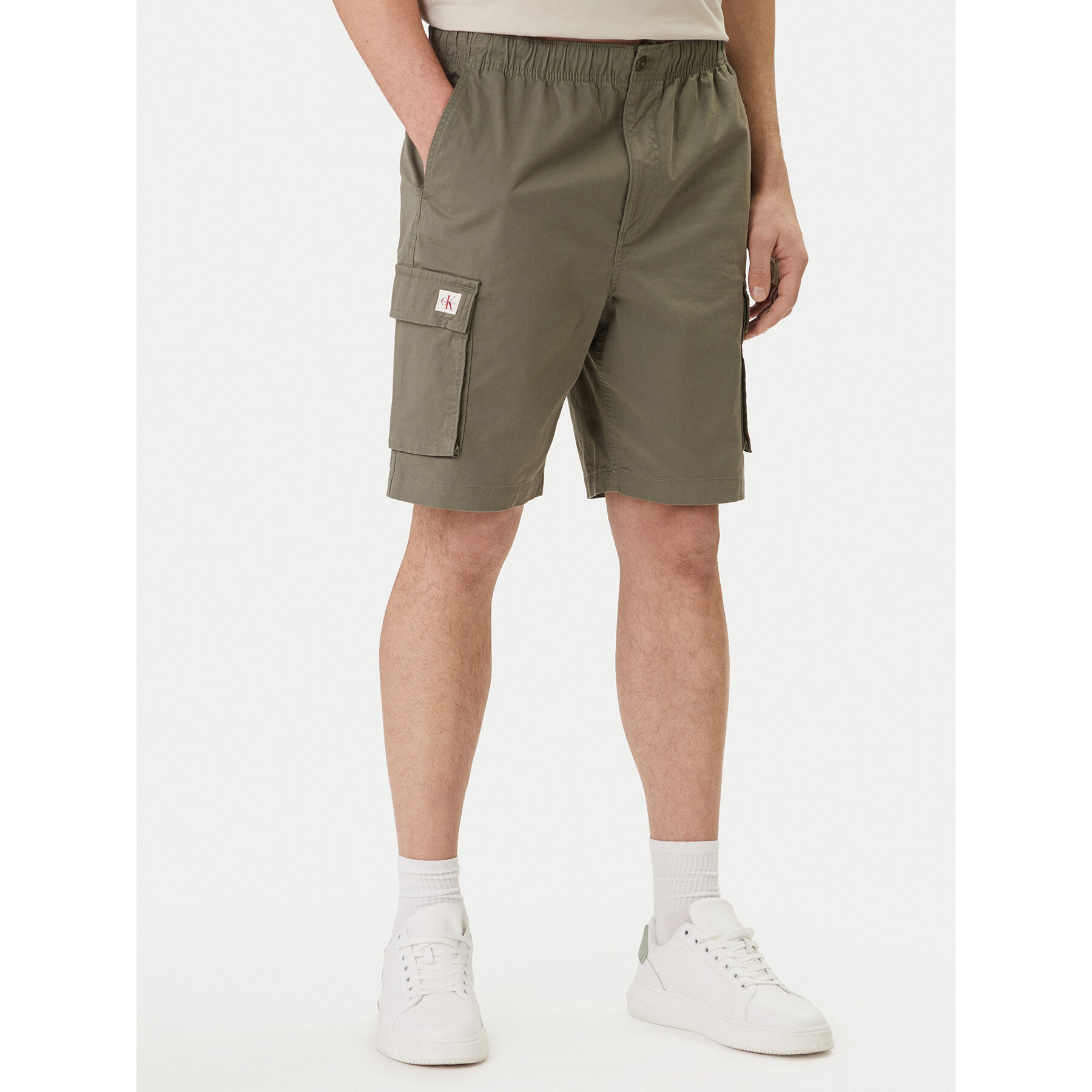 Calvin Klein Jeans Stoffshorts LV04RB618G Khakifarben Regular Fit