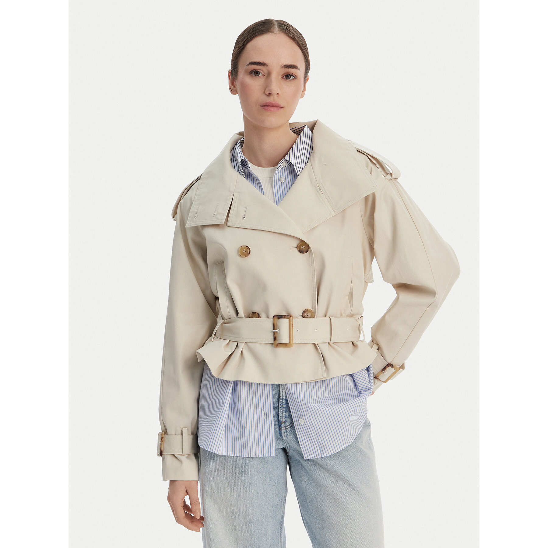 Tommy Hilfiger Tenchcoat WW0WW50768 Beige Oversize