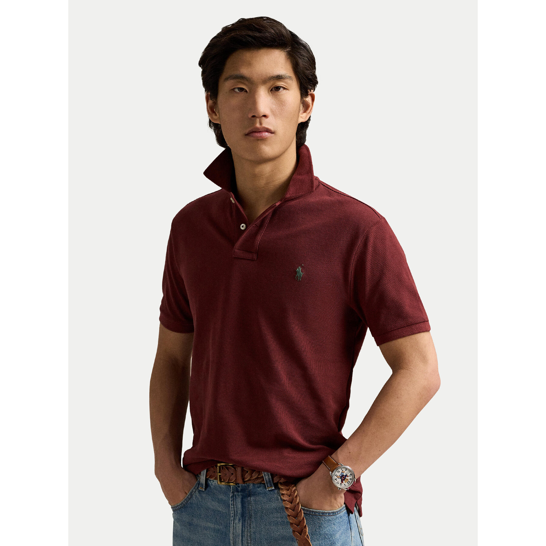 Polo Ralph Lauren Polo 710536856457 Μπορντό Slim Fit