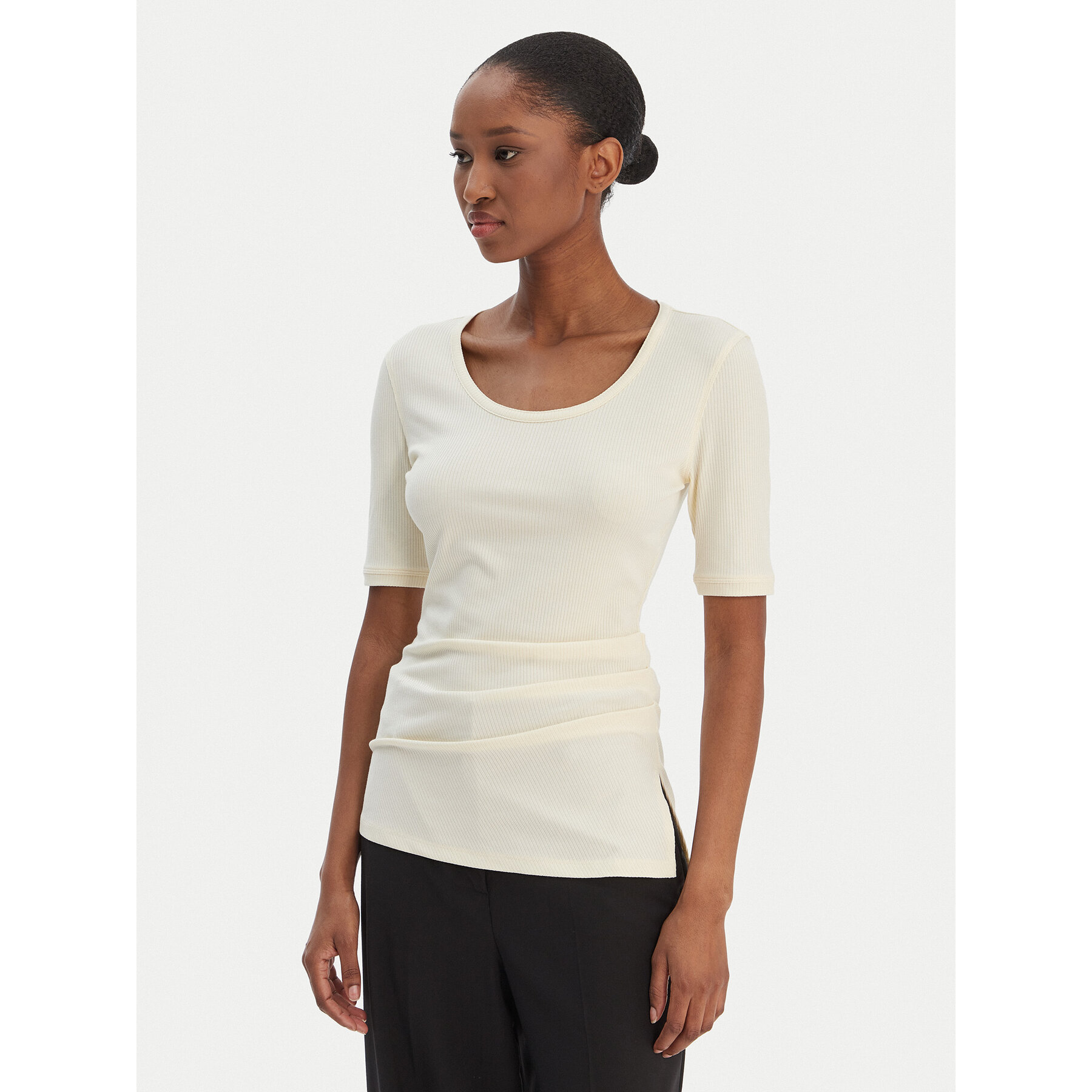Calvin Klein Bluse LV044E267G Beige Slim Fit