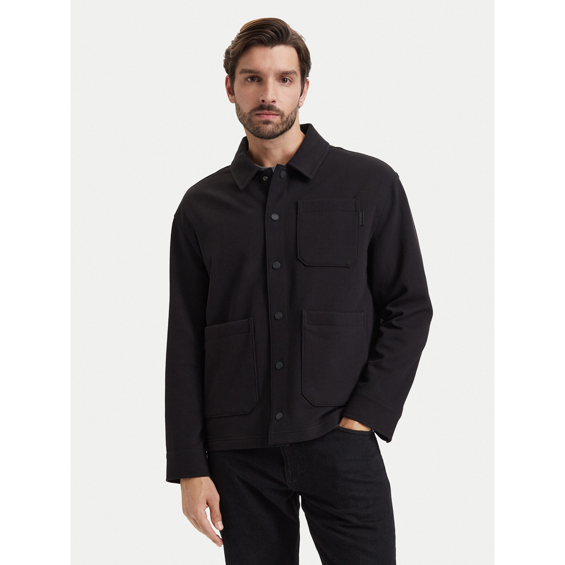 Tommy Hilfiger Hemdjacke MW0MW44945 Schwarz Regular Fit