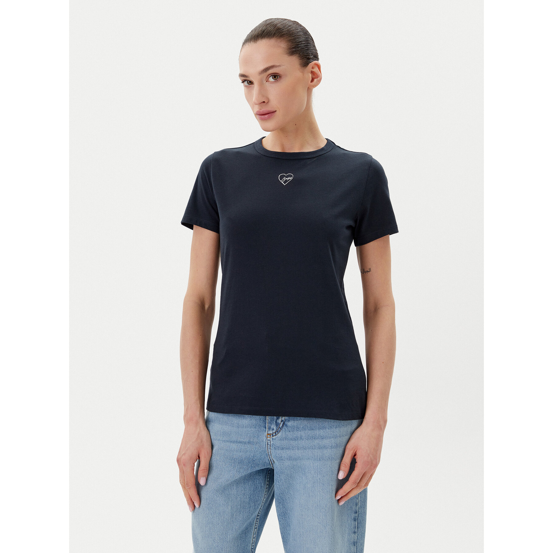 BOSS Majica C_Elogo_21 50540260 Mornarsko modra Slim Fit