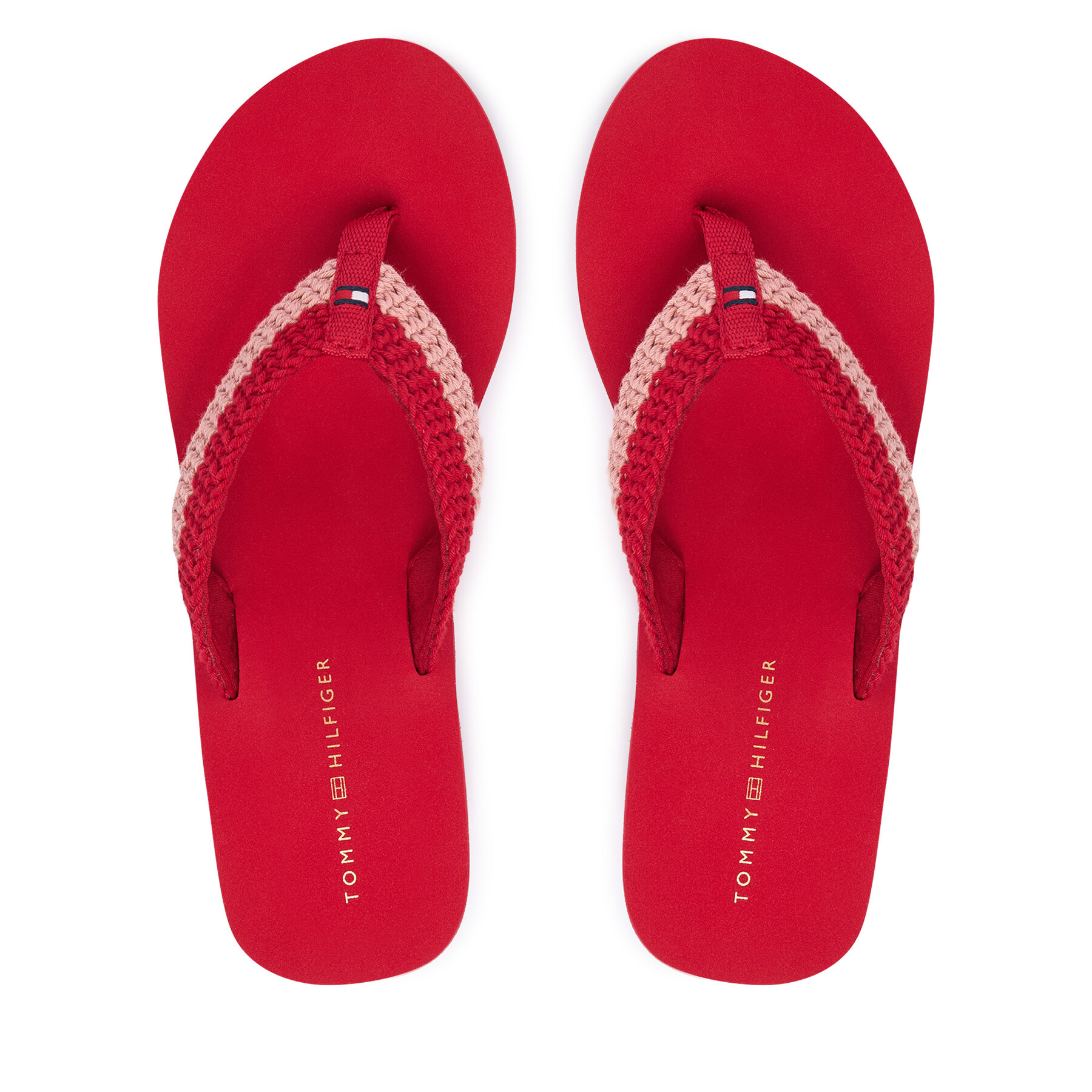 Джапанки Tommy Hilfiger Th Wedge Crochet Summer Sandal FW0FW09420 Червен