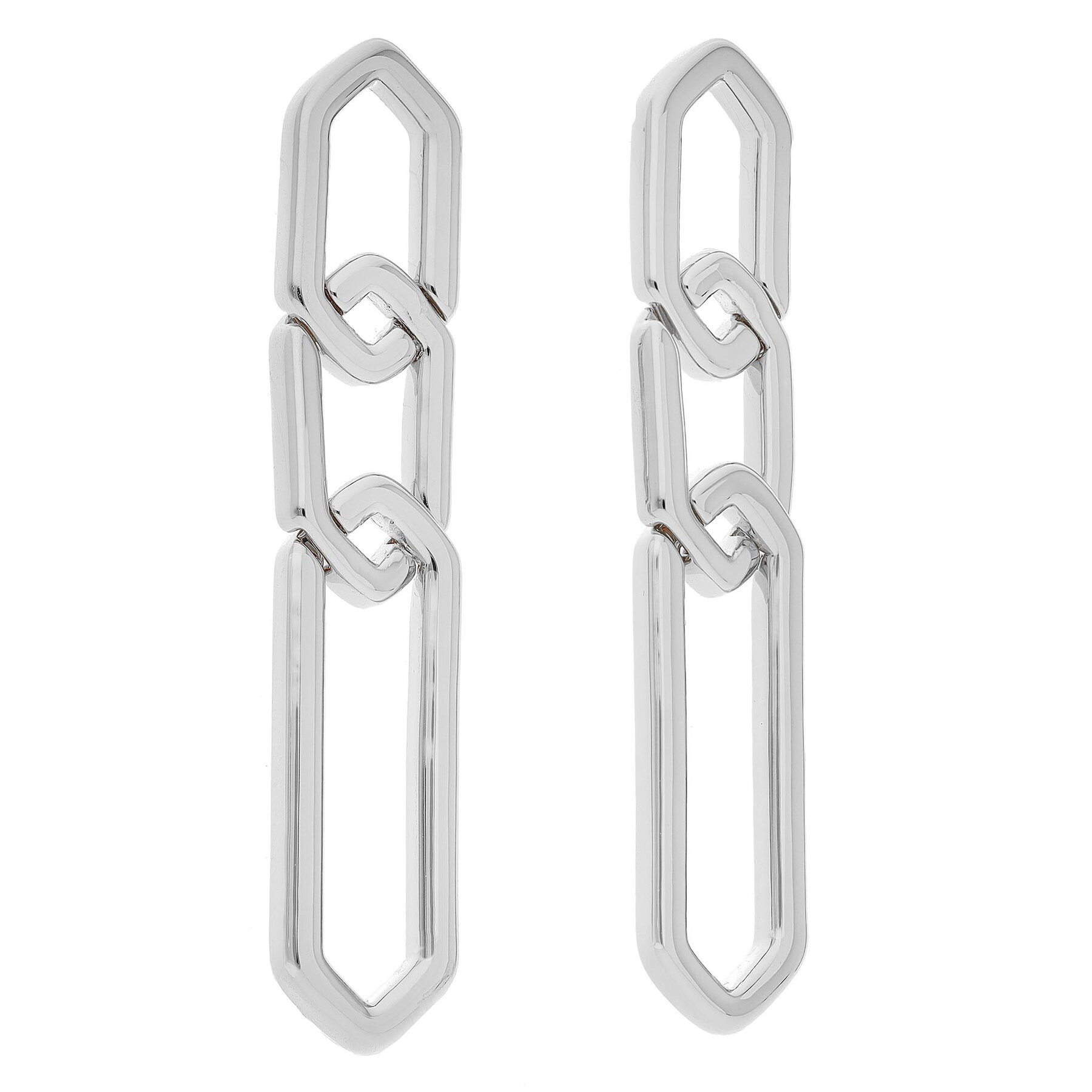 Uhani Luv AJ The Slash Chain Studs FW22-E-SCS-S Silver