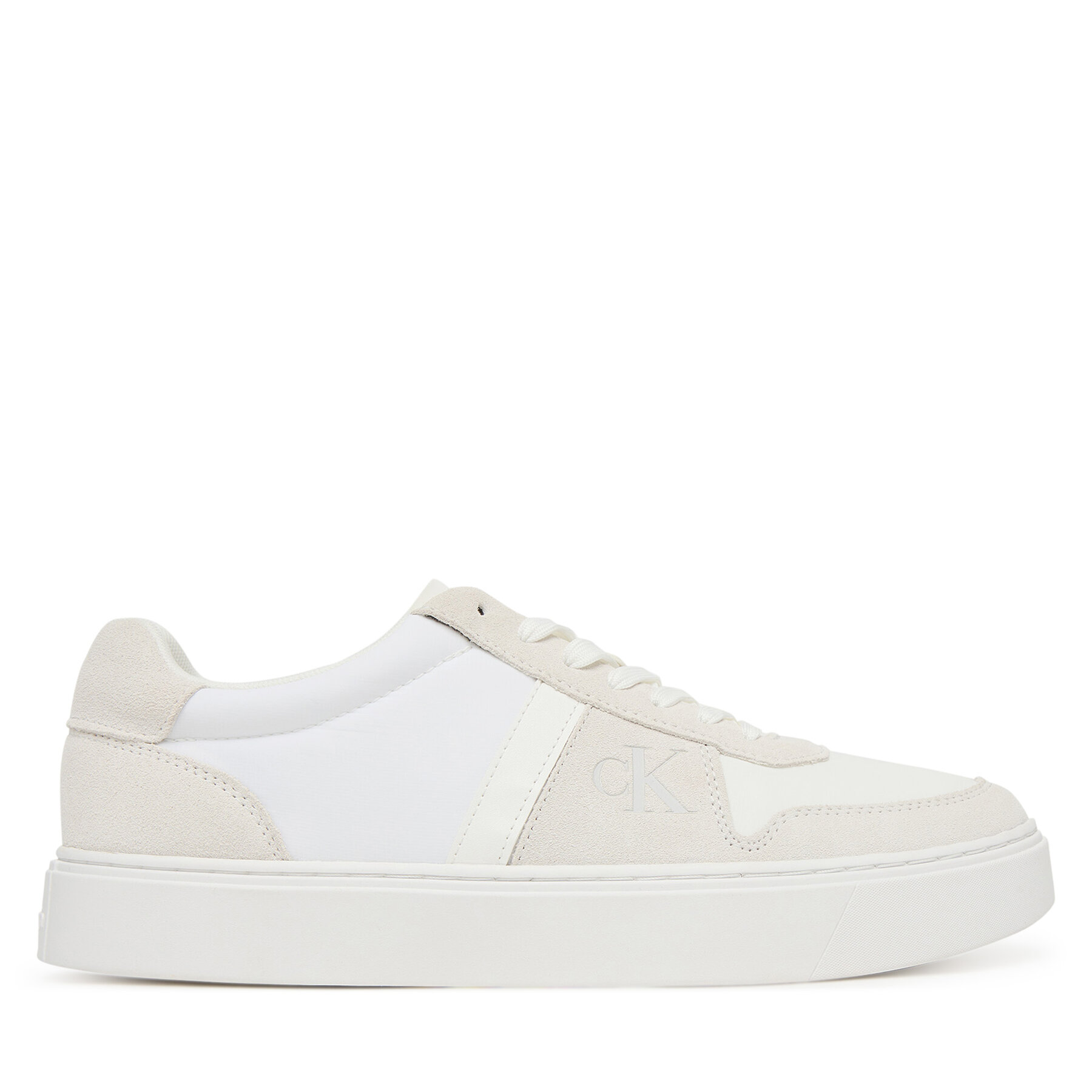 Sneakersy Calvin Klein Classic Cups Lace Mix Emb Tongue YM0YM01395 Biela
