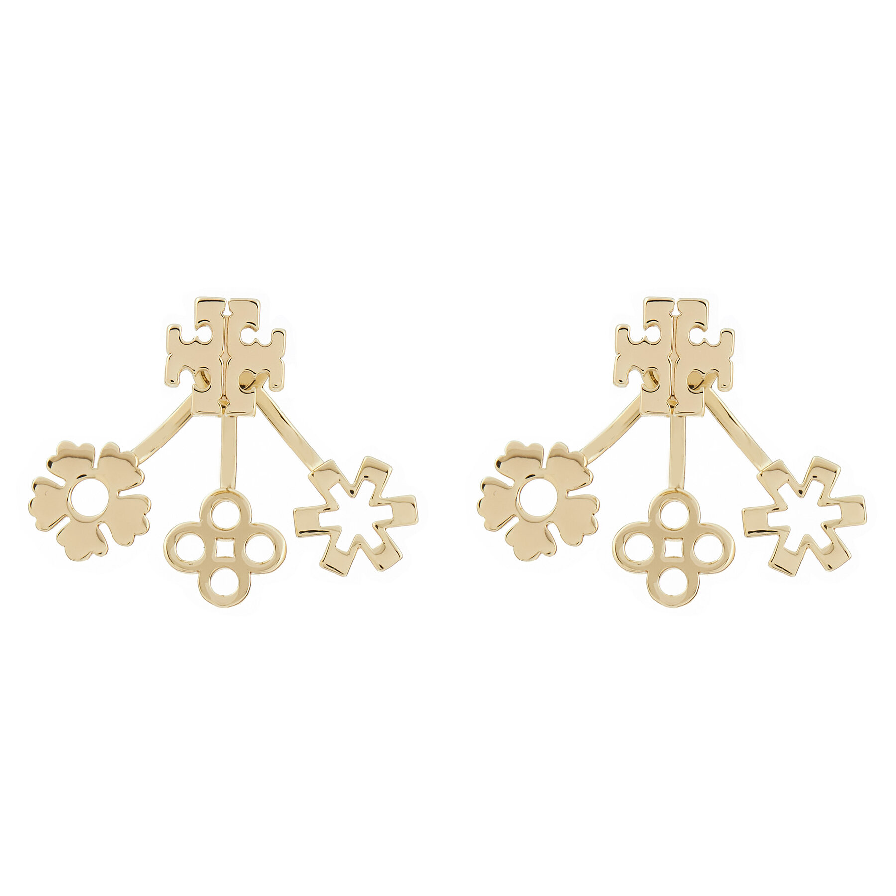 Náušnice Tory Burch Kira Clover Front-Back Earring 160178 Zlatá