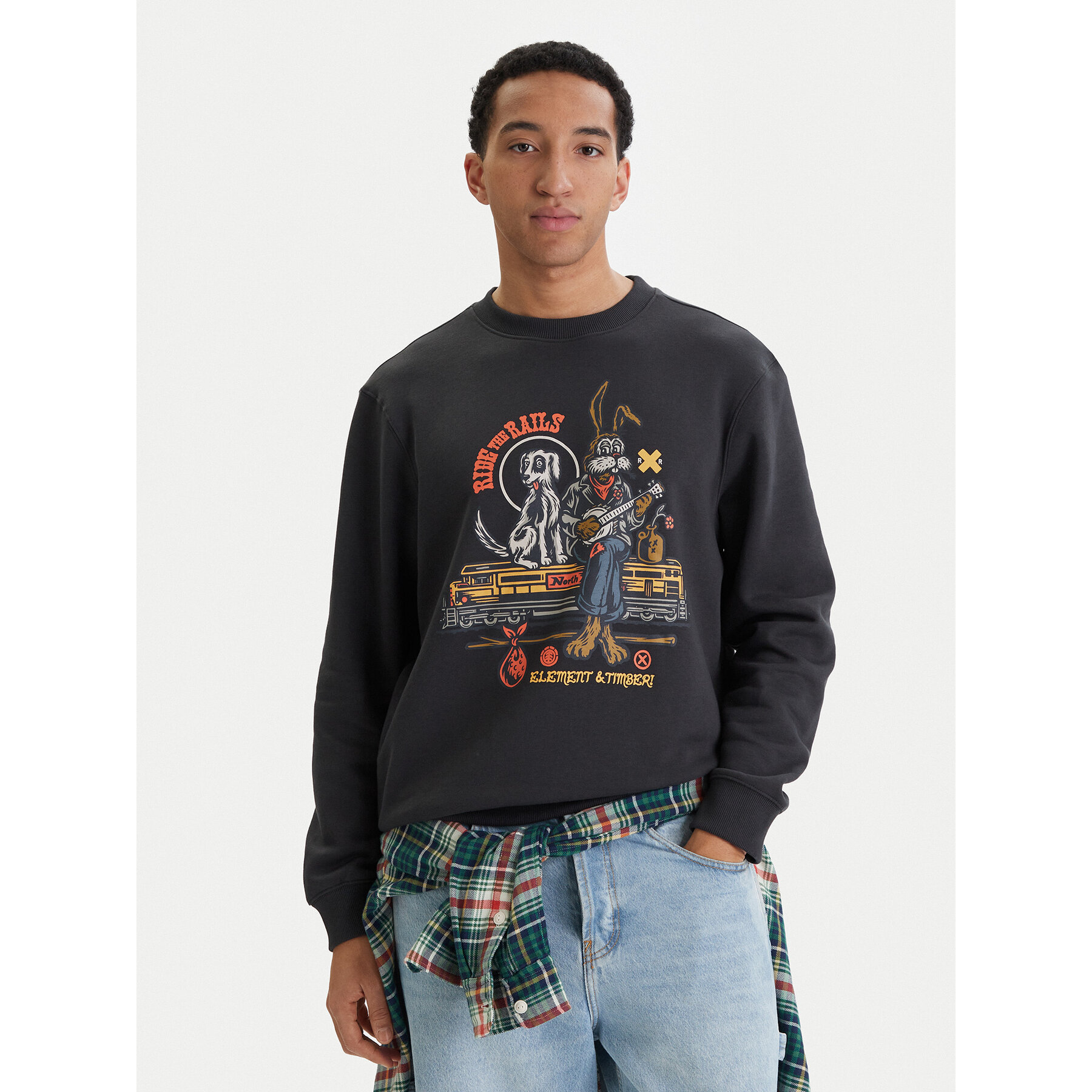 Element Sweatshirt Timber Aboard Cr ELYSF00311 Schwarz Regular Fit