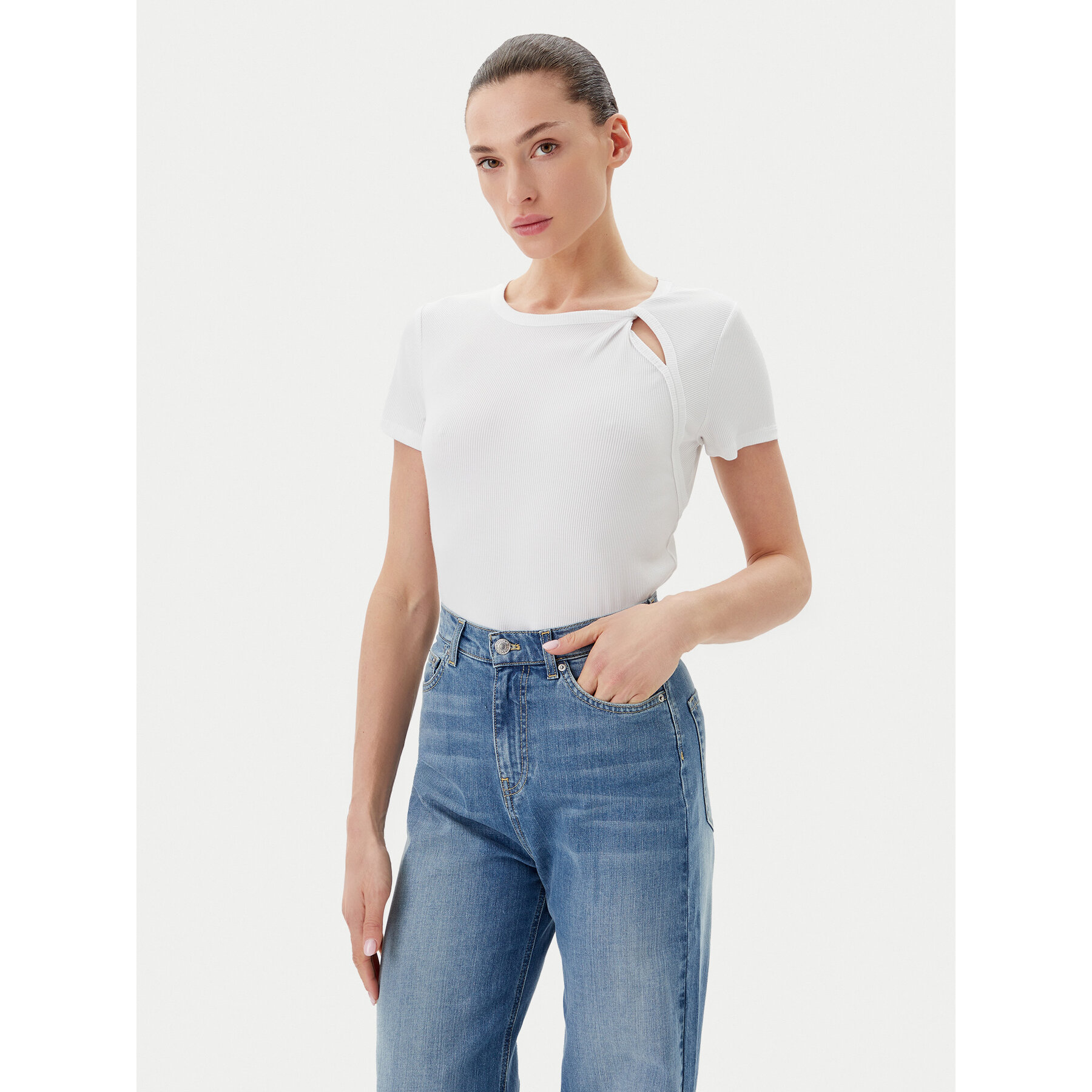 DKNY Marškinėliai P51H8APJ Balta Regular Fit