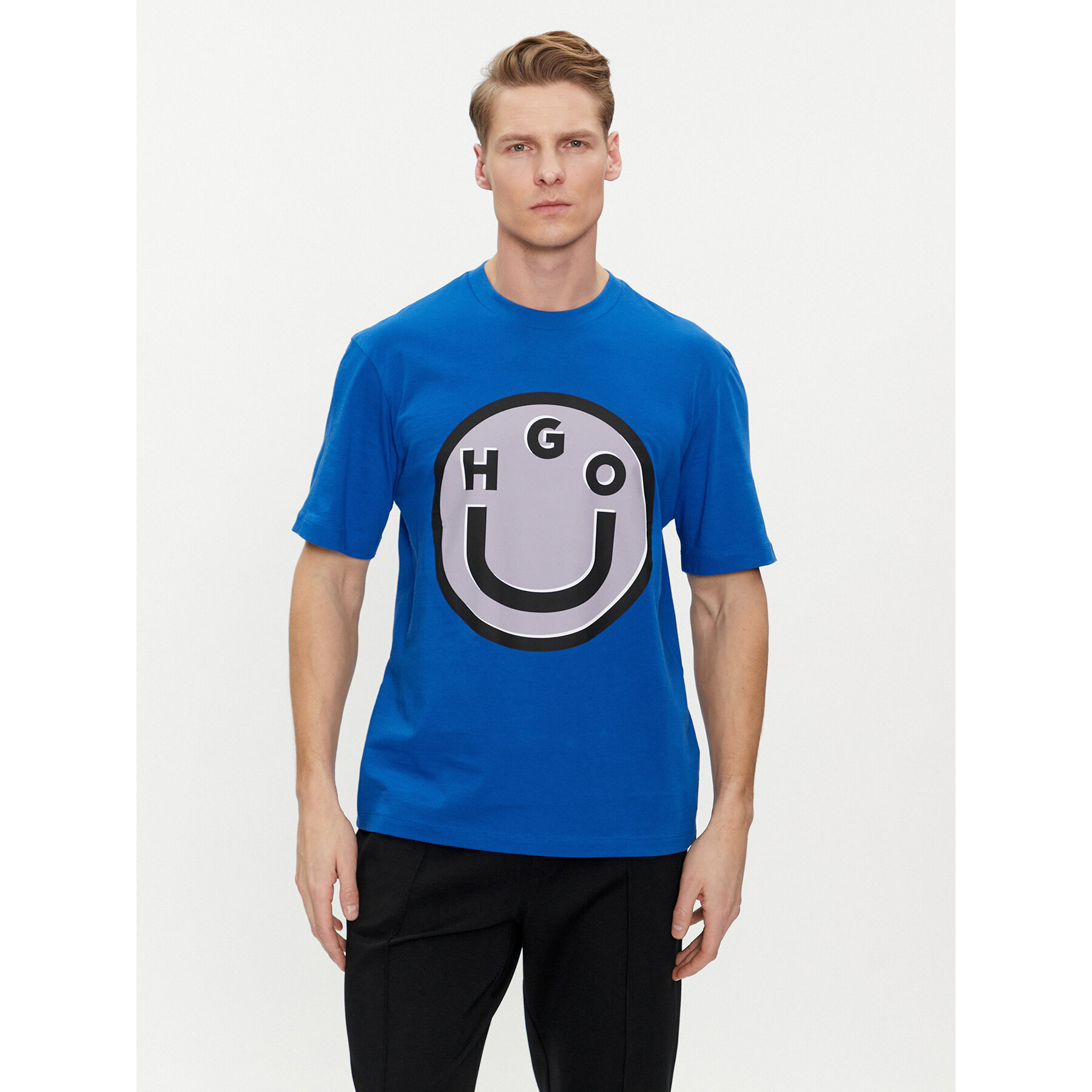 Hugo T-Shirt Nimper 50513189 Μπλε Regular Fit