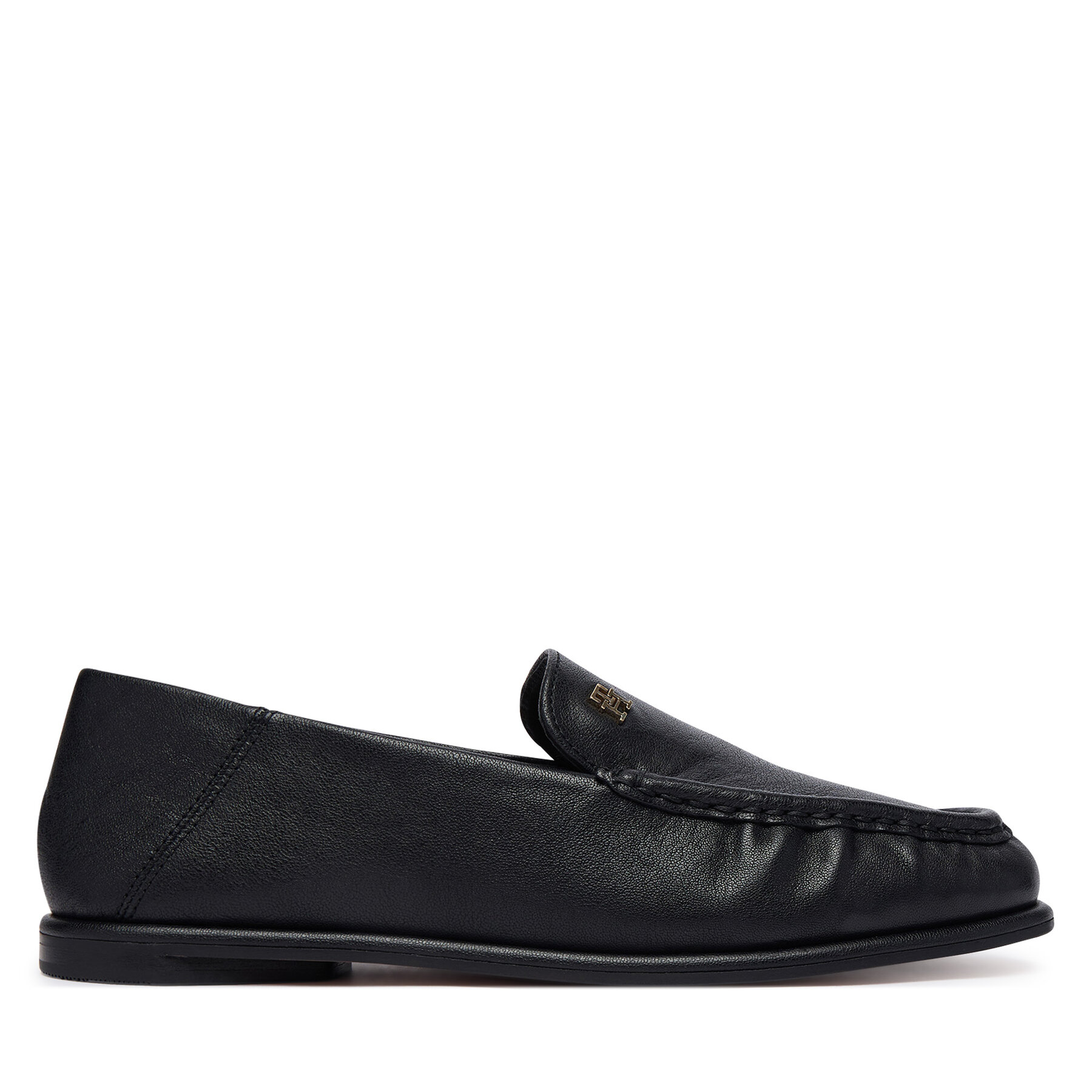 Lords Tommy Hilfiger Leather Ruched Toe Loafers FW0FW09250 Μαύρο