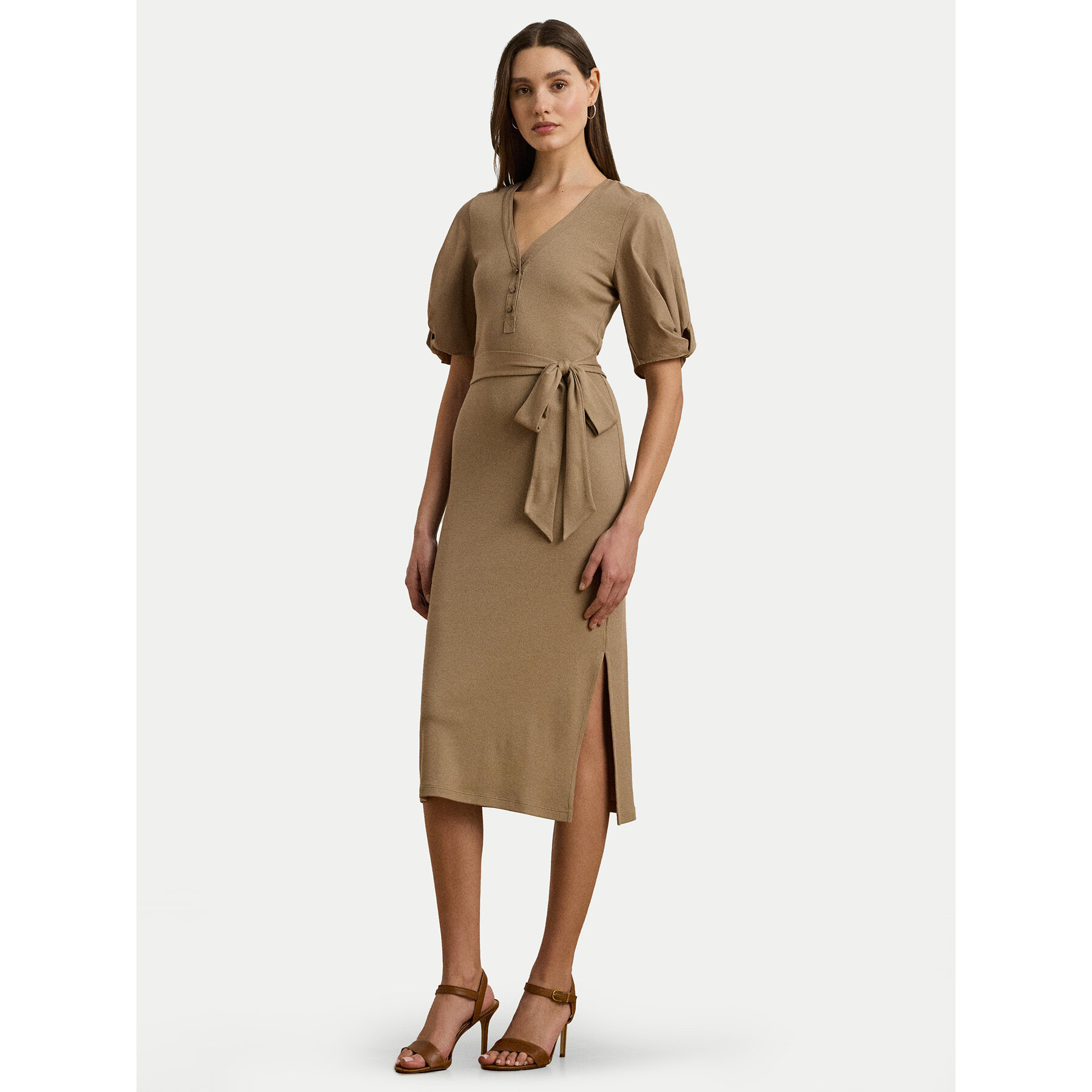 LAUREN RALPH LAUREN Kleid für den Alltag 250964070002 Beige Slim Fit