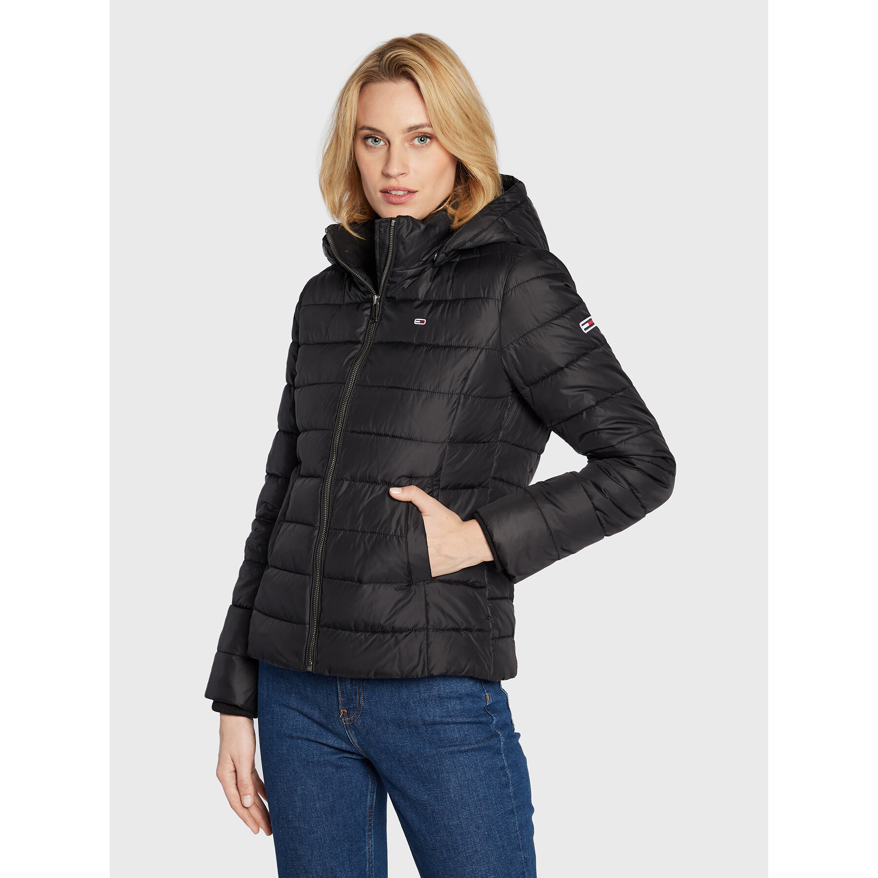 Tommy Jeans Übergangsjacke Basic DW0DW13741 Schwarz Regular Fit
