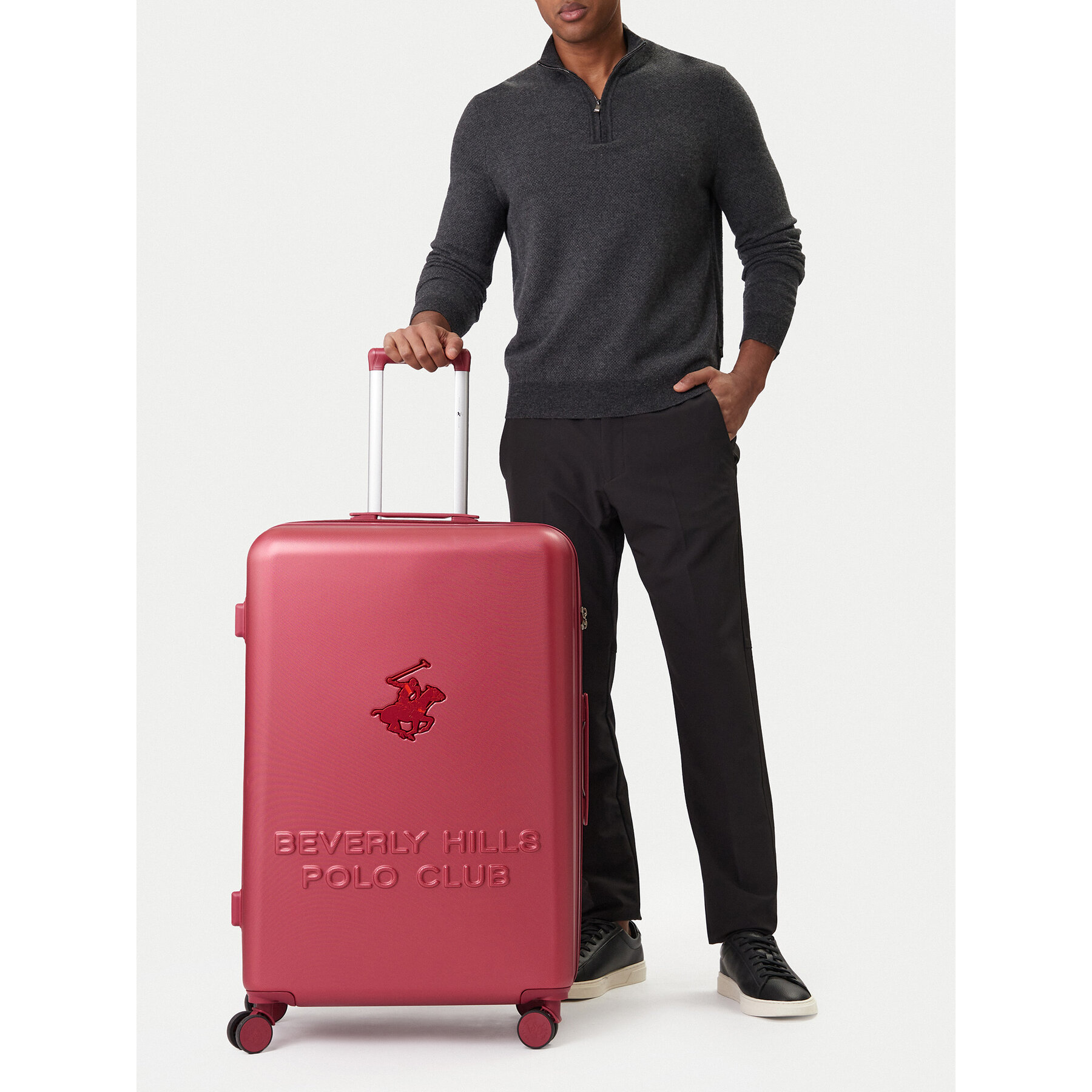 Veľký kufor Beverly Hills Polo Club CEO-BHPC-L-004-08-BURGUNDY Bordová