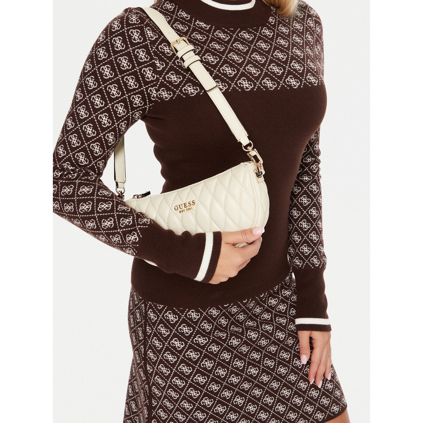 Geantă Guess Valla Mini HWQG81 22720 Crem