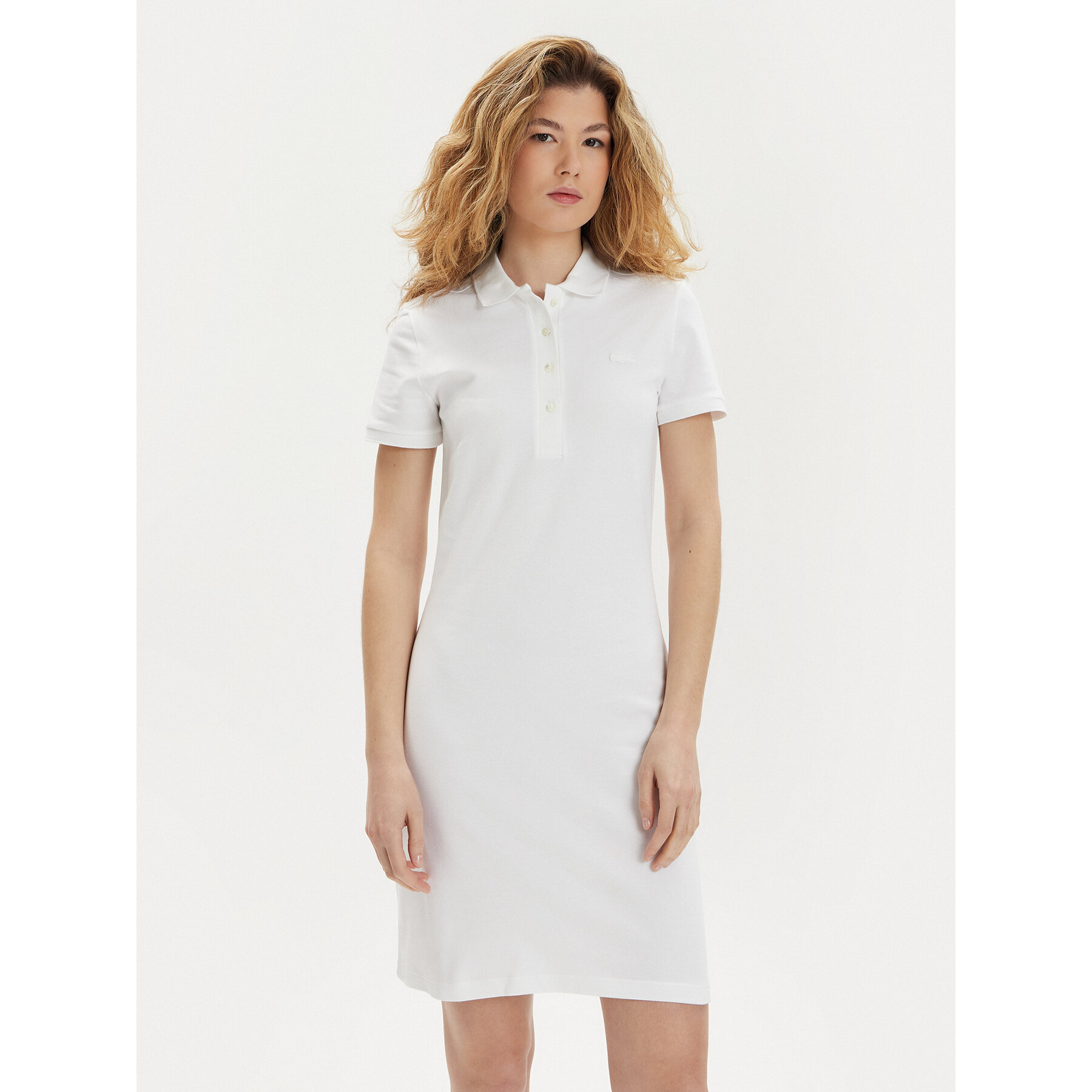 Lacoste Kleid für den Alltag EF5473 Weiß Slim Fit