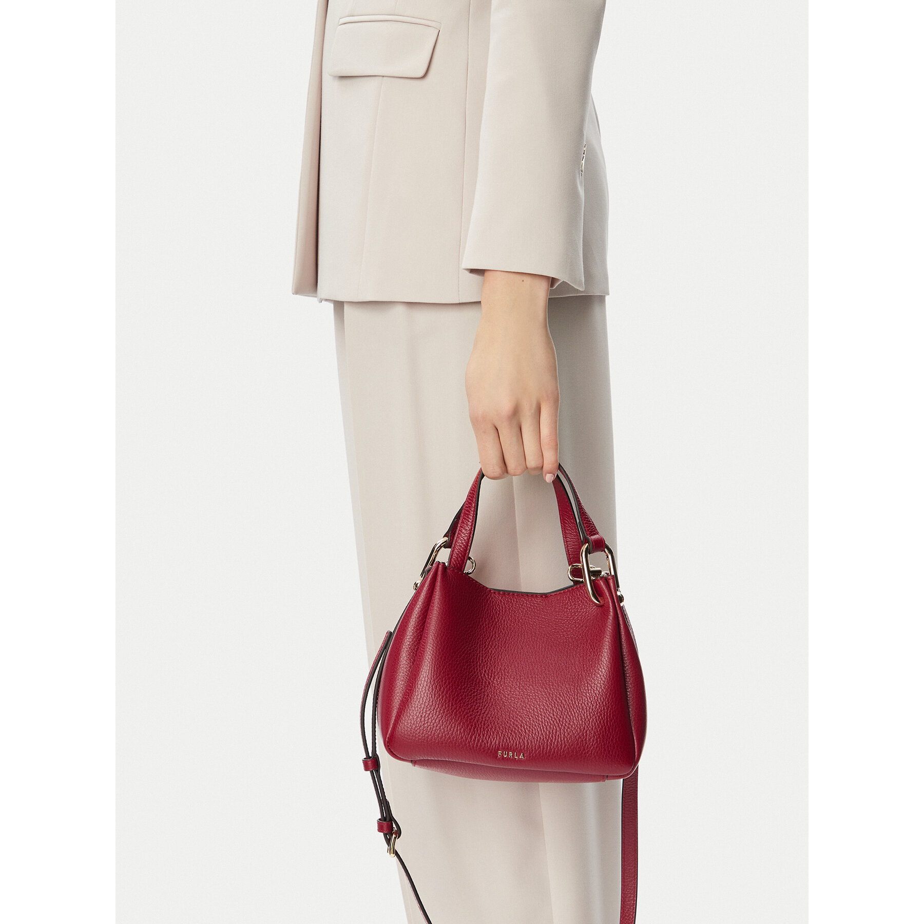 Ročna torba Furla Nuvola Mini WE00907 HSF000 CN CGQ00 Bordo rdeča