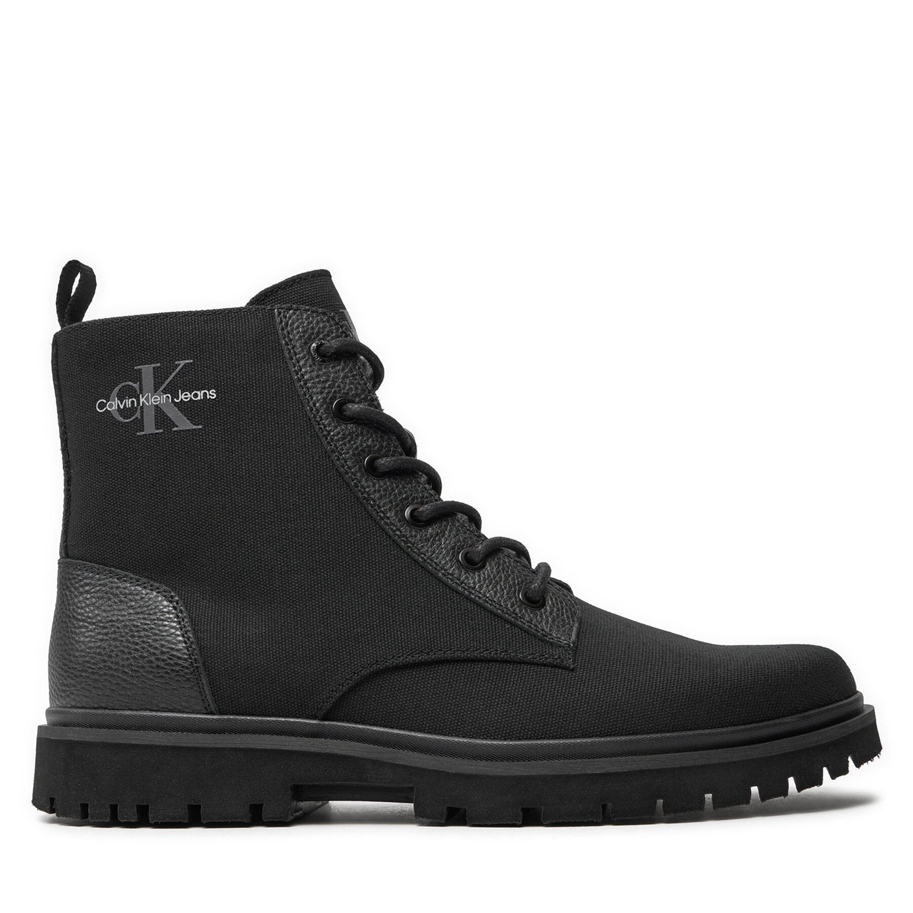 Męskie Trzewiki Calvin Klein Jeans, Rozmiar 43 Czarny Eva Boot Mid Laceup Mix Mtr YM0YM00982