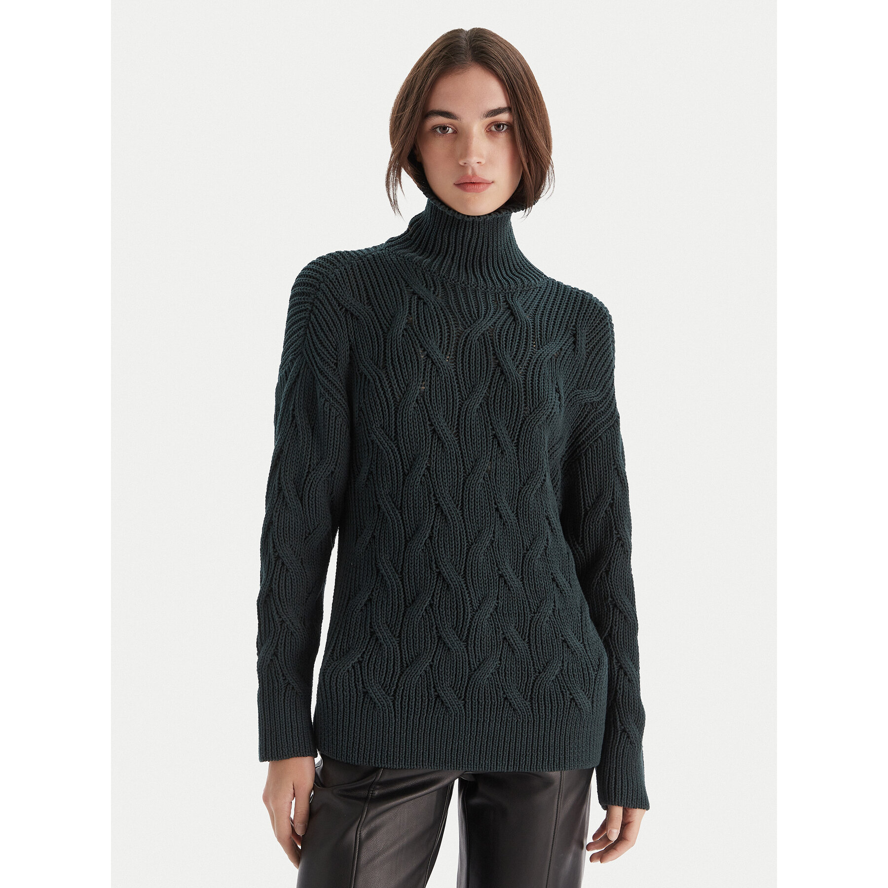 Armani Exchange Rollkragenpullover XW000780 AF16638 U7304 Grün Regular Fit