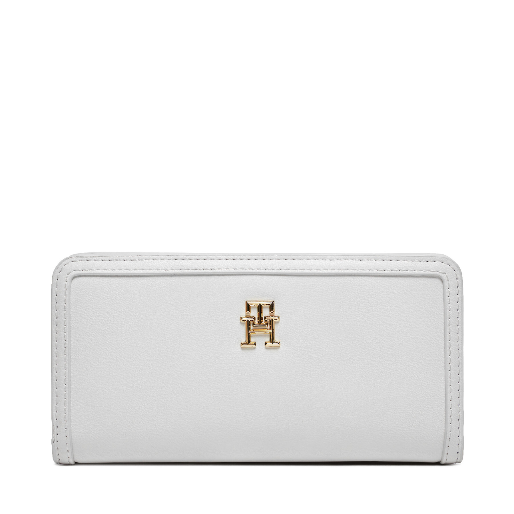 Stor damplånbok Tommy Hilfiger Th Monotype Large Slim Wallet AW0AW16210 Vit
