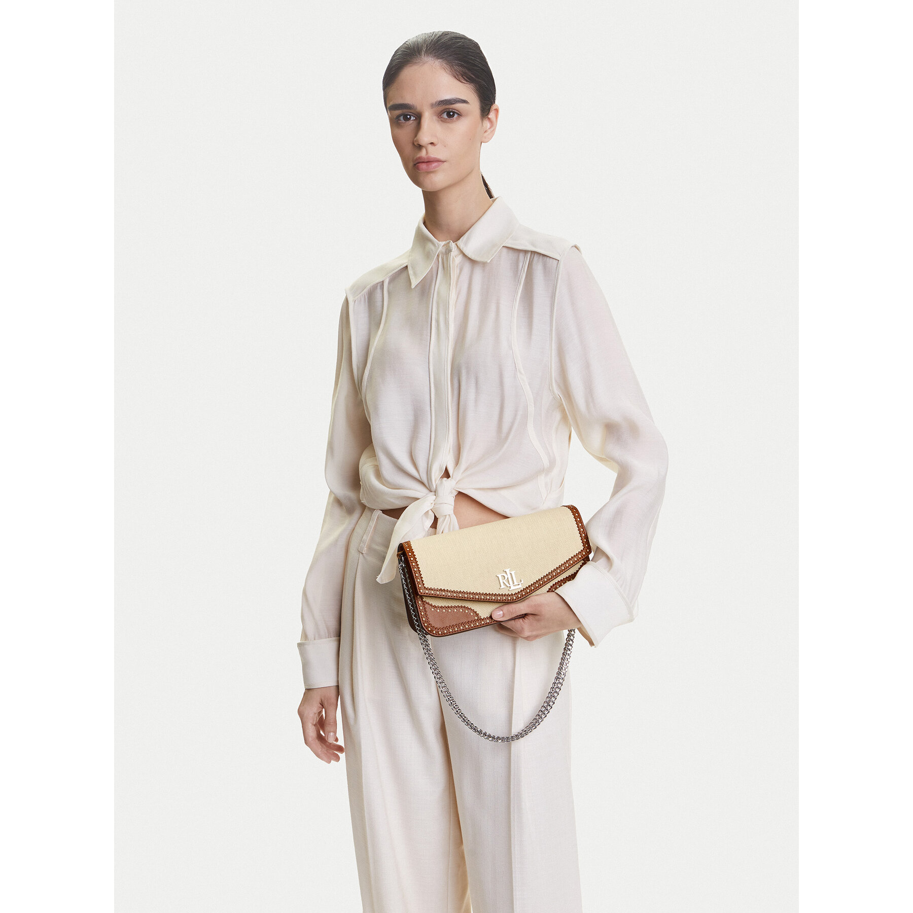 Ročna torba LAUREN RALPH LAUREN Sawyer 431966774001 Kremna