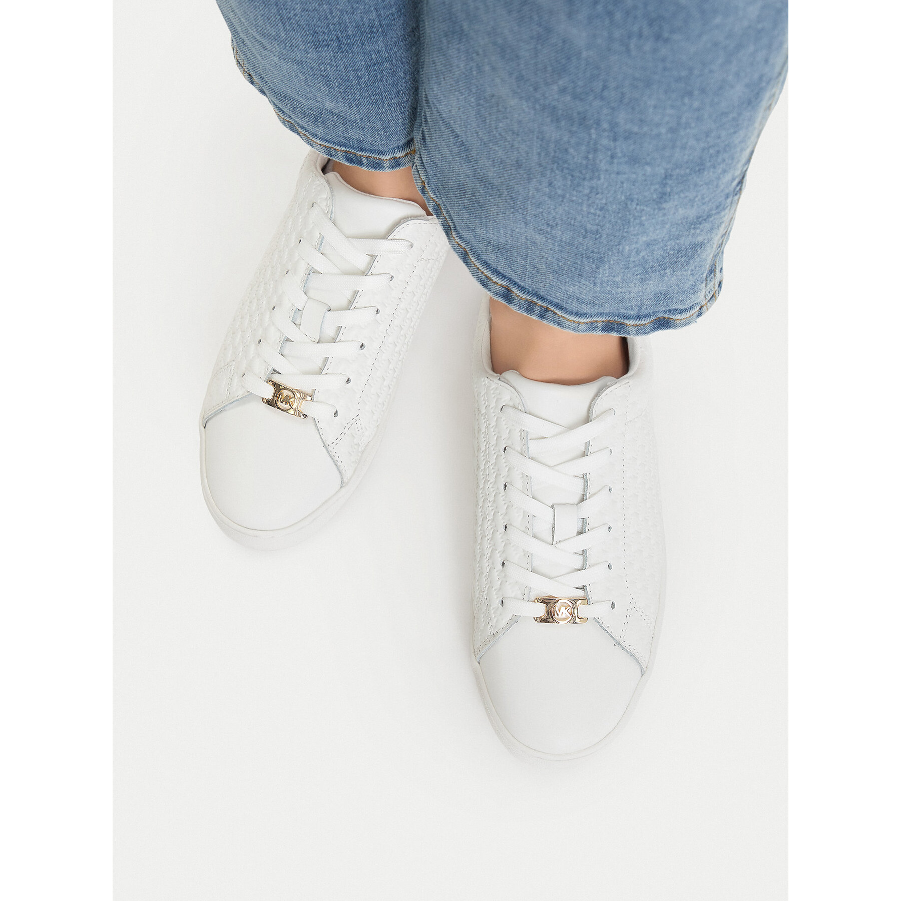 Sneakersy MICHAEL Michael Kors Keaton Lace Up 43R4KTFS1L Bílá