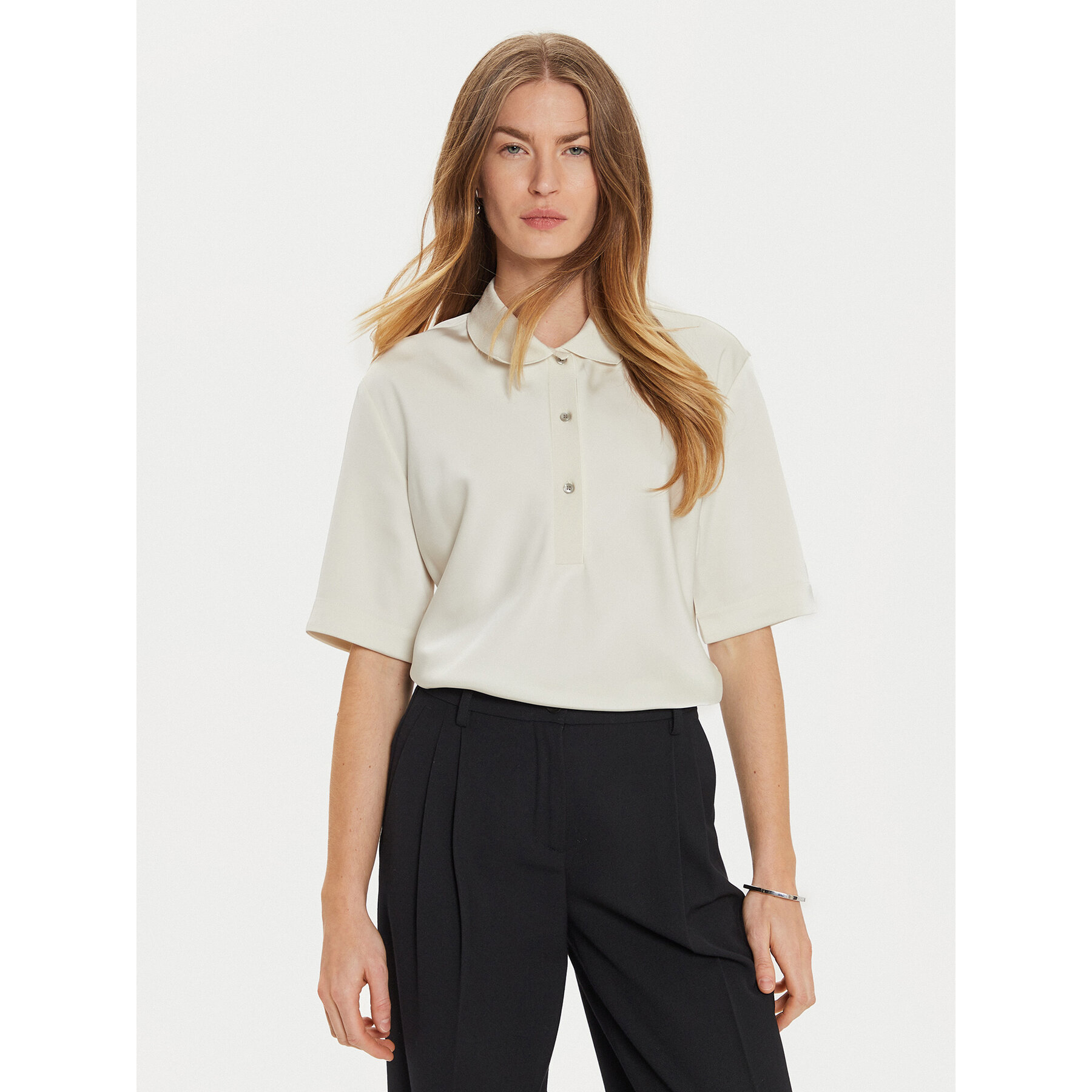 Calvin Klein Bluse K20K207977 Écru Regular Fit