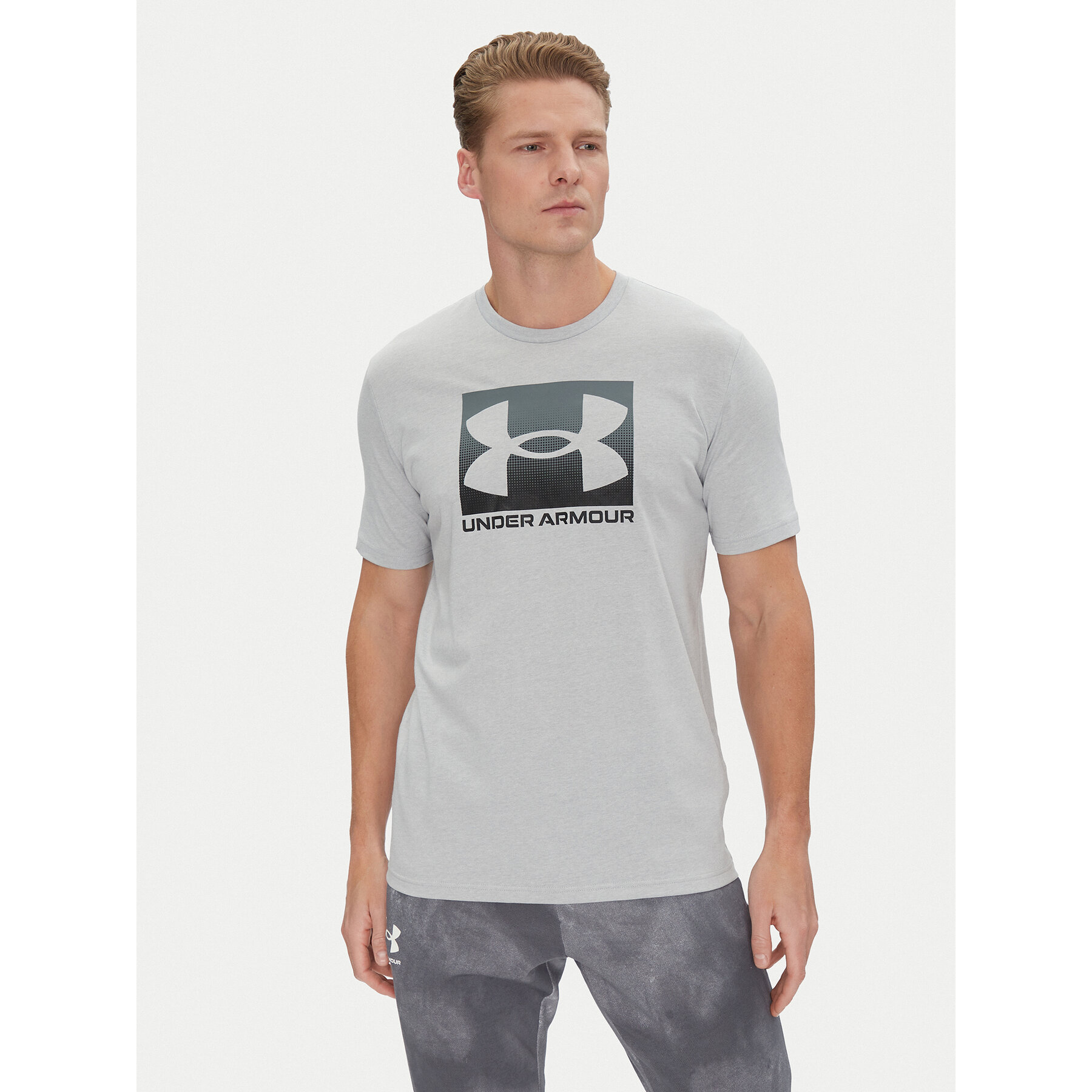 Under Armour T-Shirt Boxed Sports 1386793 Γκρι Loose Fit