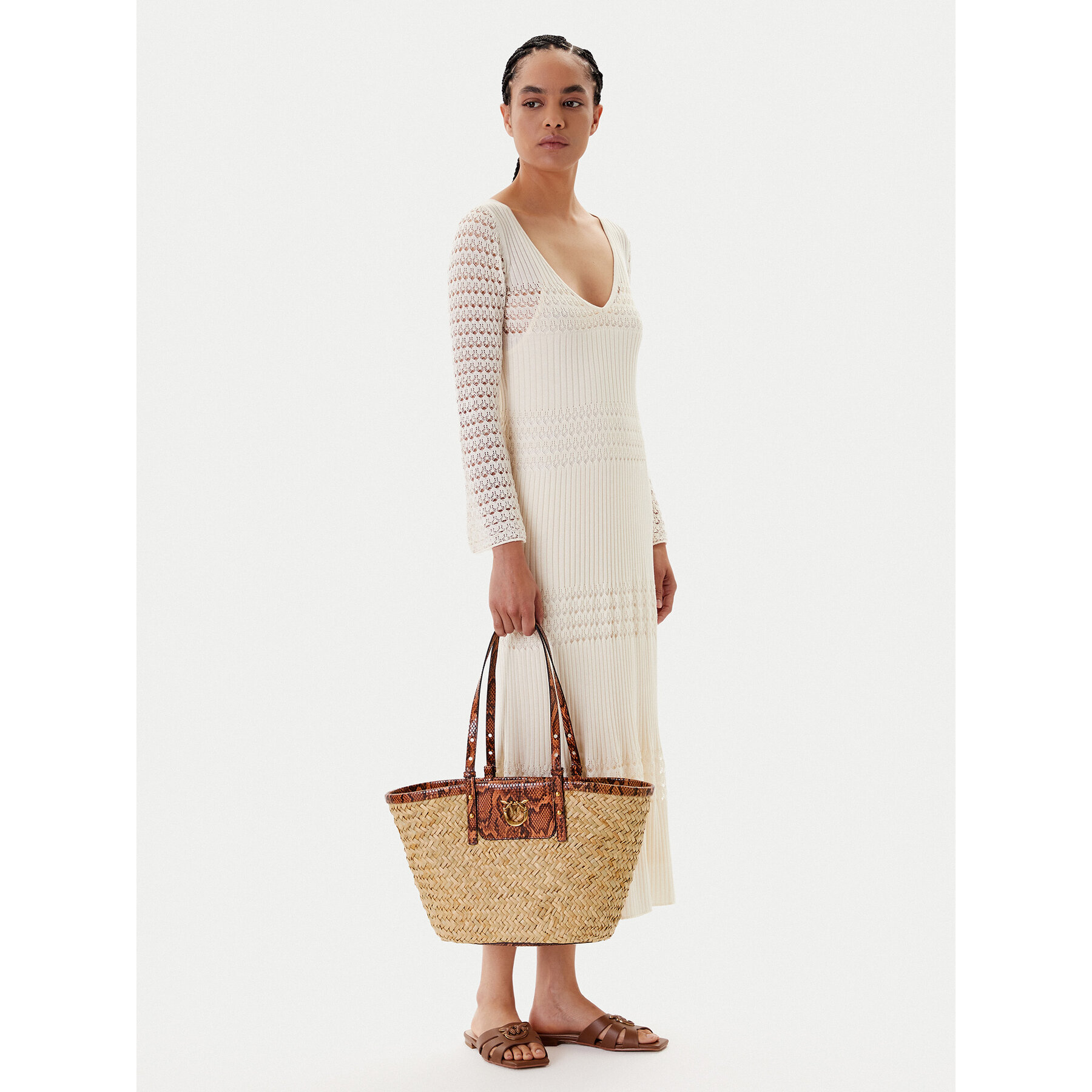 Táska PINKO Love Summer Basket PE 25 PLTT 103324 A2GO Bézs