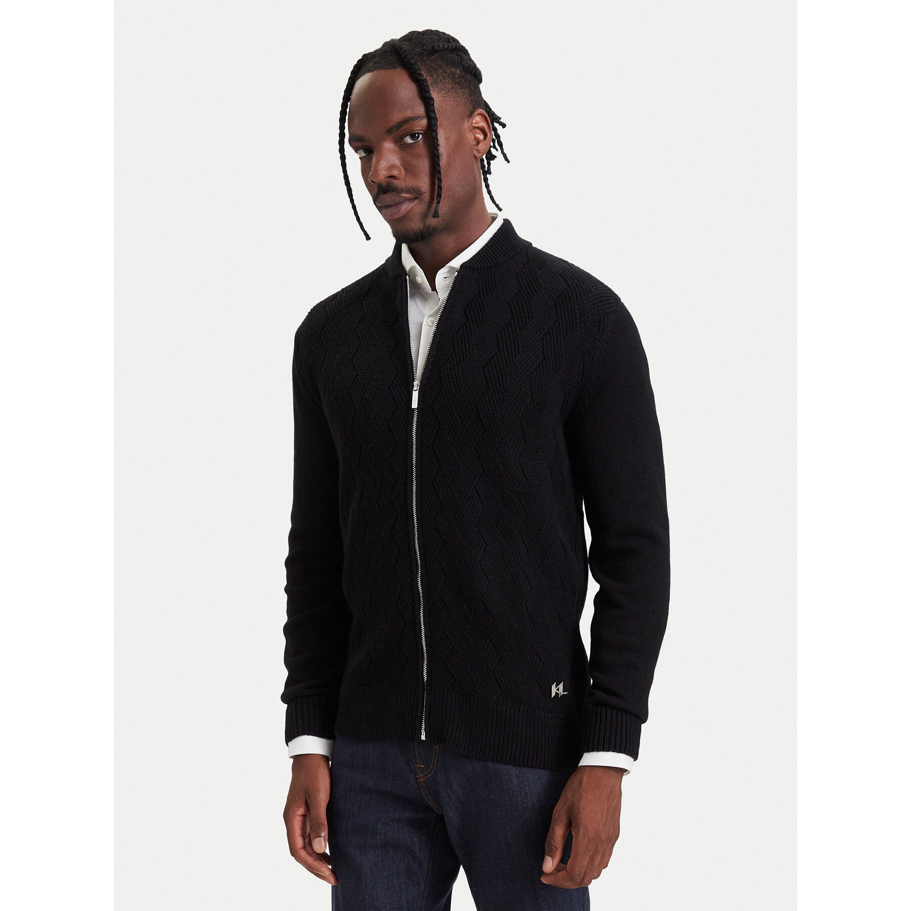 KARL LAGERFELD Strickjacke 655029 564308 Schwarz Regular Fit