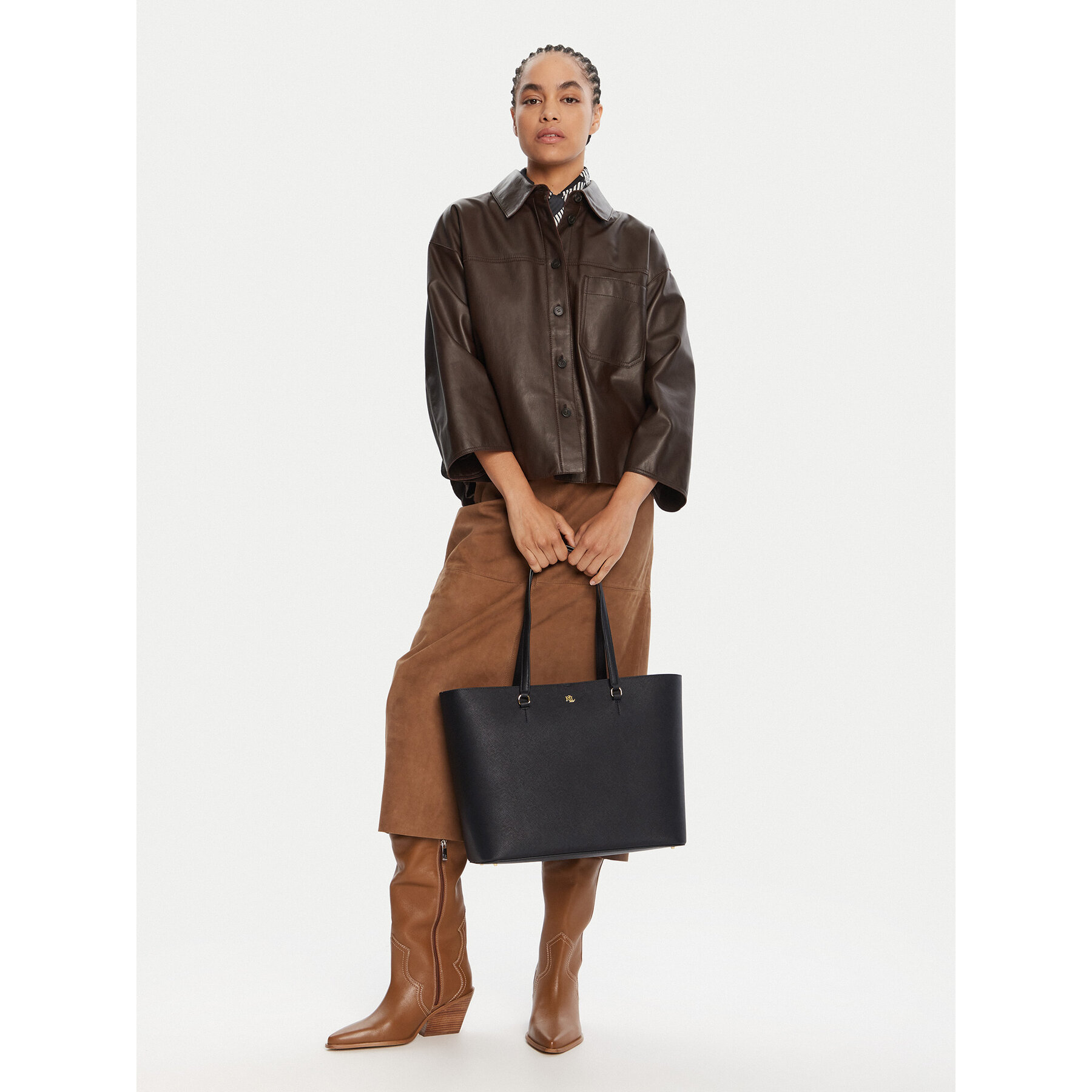 Τσάντα Lauren Ralph Lauren 431911655001 Μαύρο