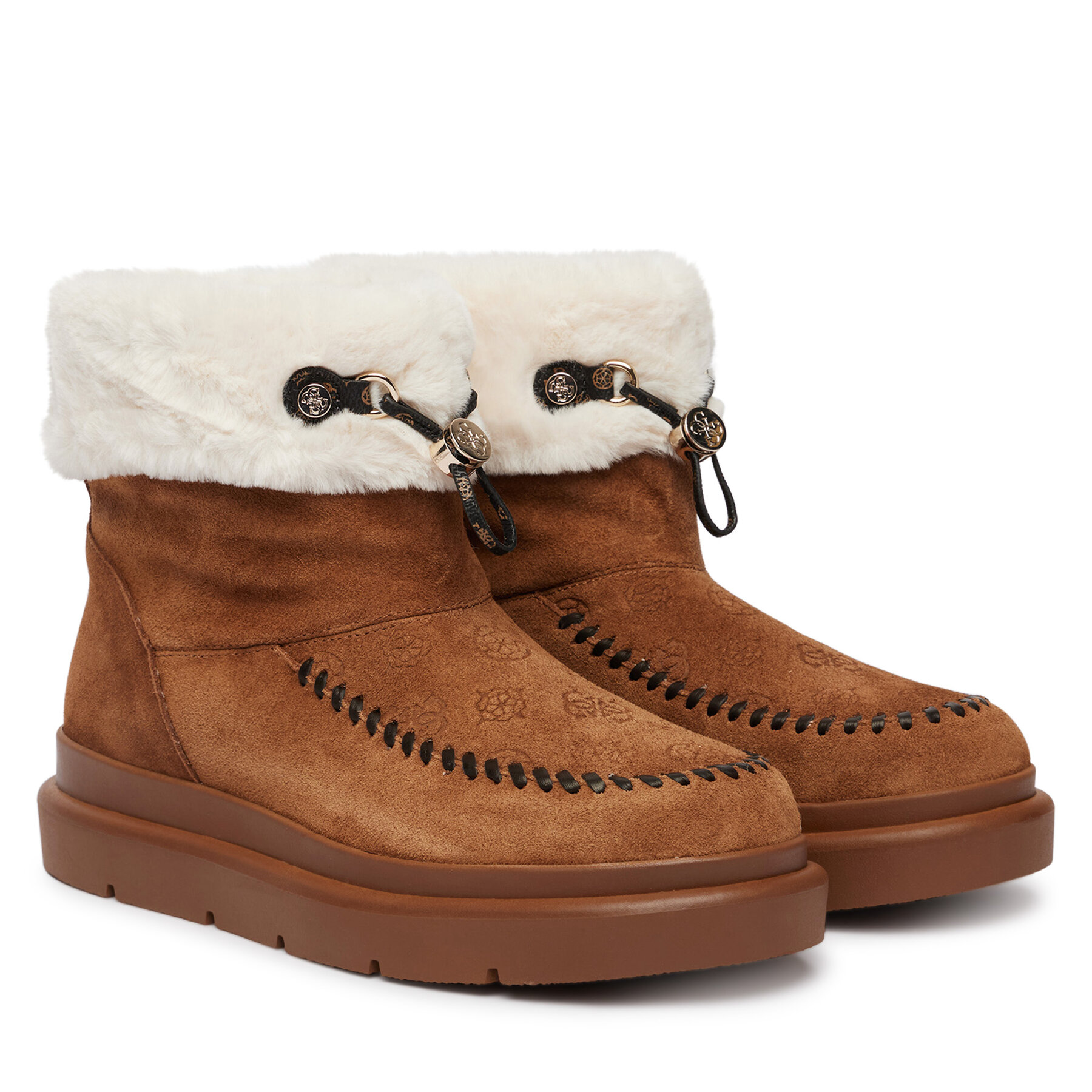 Апрески Guess FLFKEN LEA10 Светлокафяв