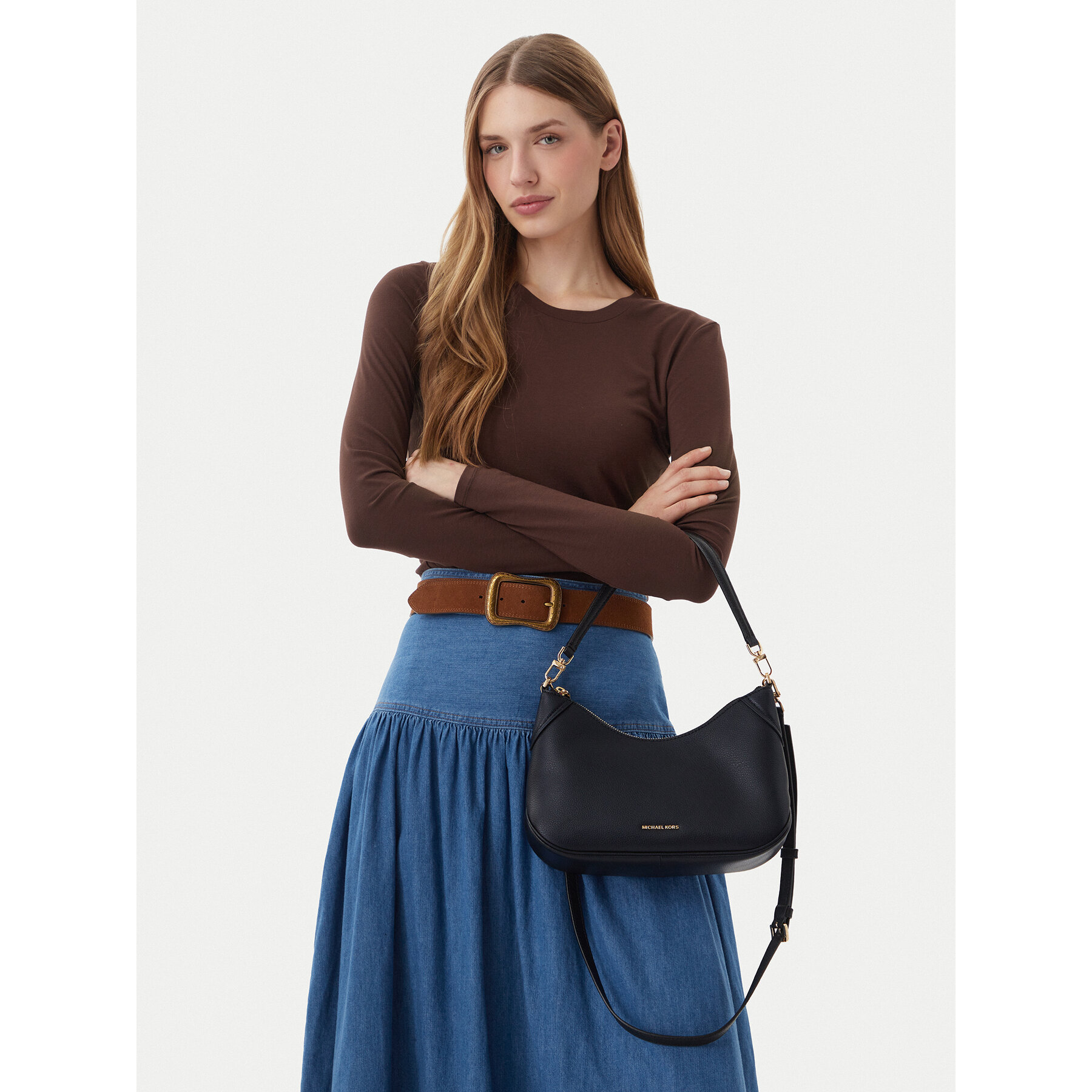 Torbica MICHAEL Michael Kors 32S6GJ6W8L Crna
