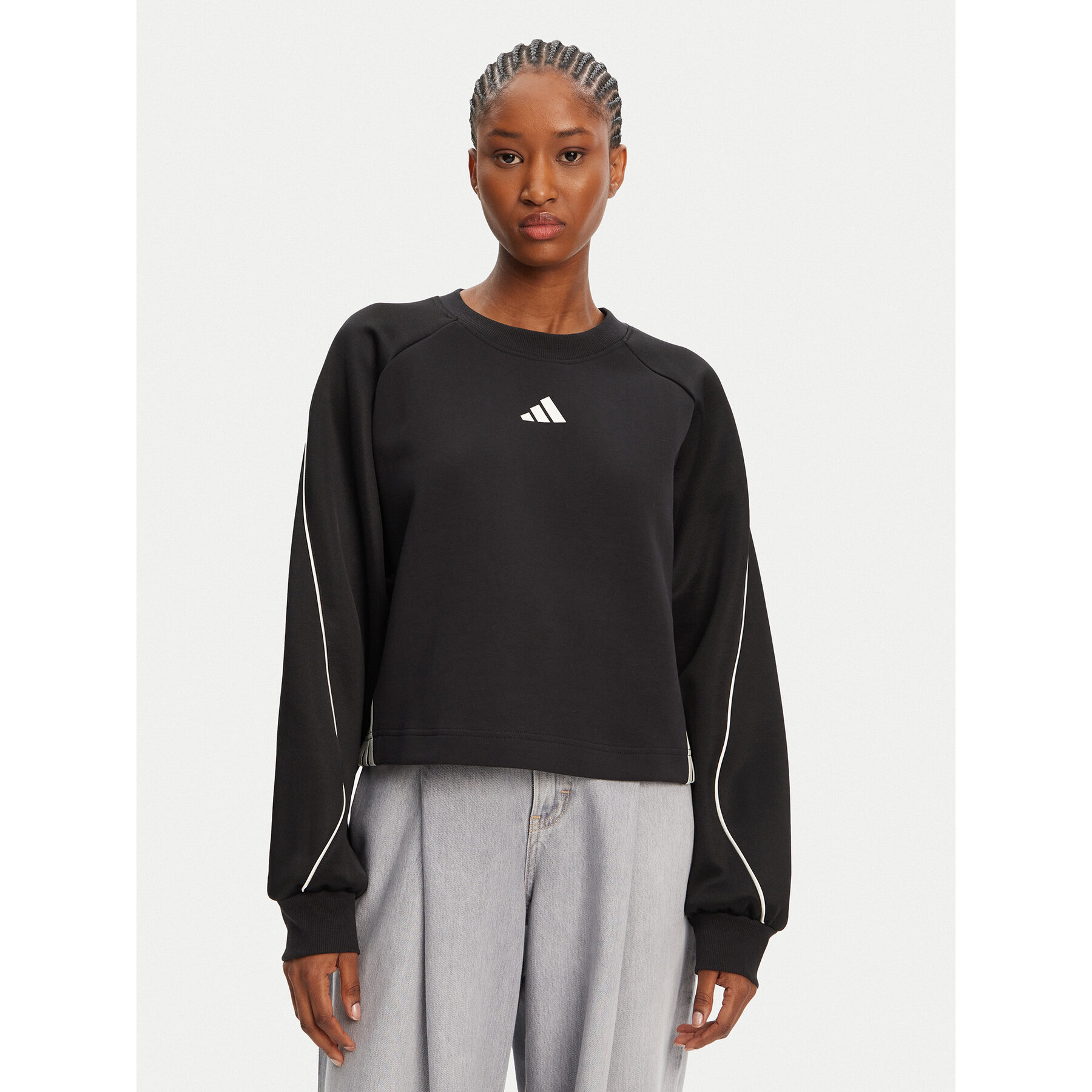 adidas Sweatshirt Stadium 3-Stripes JL6996 Schwarz Loose Fit