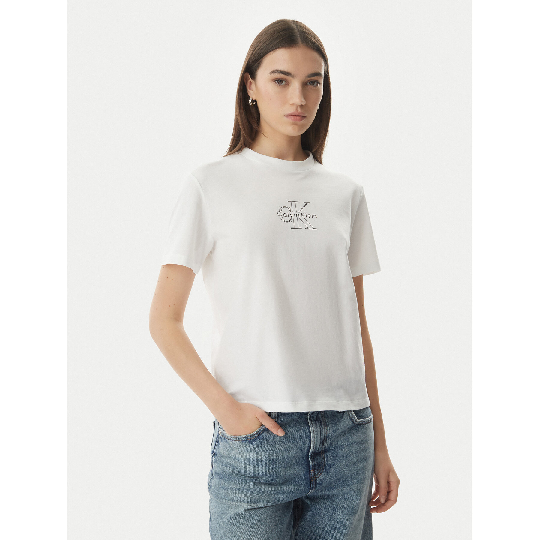 Calvin Klein Jeans T-Shirt LV047G831G Weiß Regular Fit