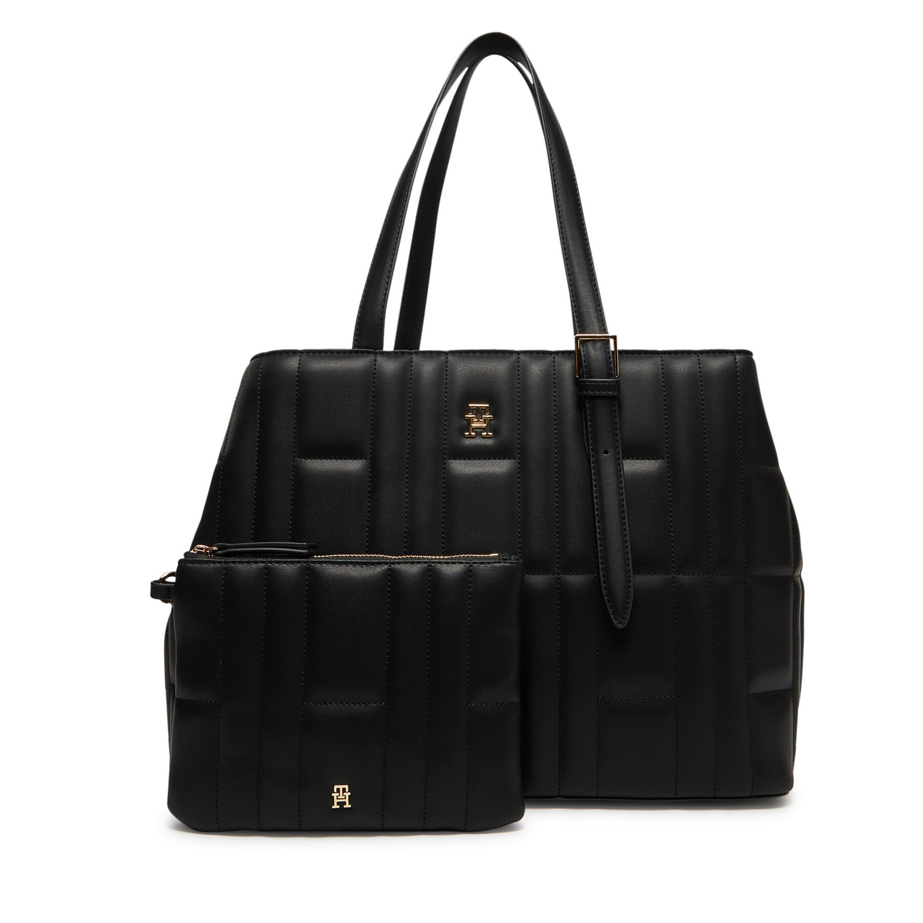 Geantă Tommy Hilfiger Th Feminine Tote AW0AW17452 Negru