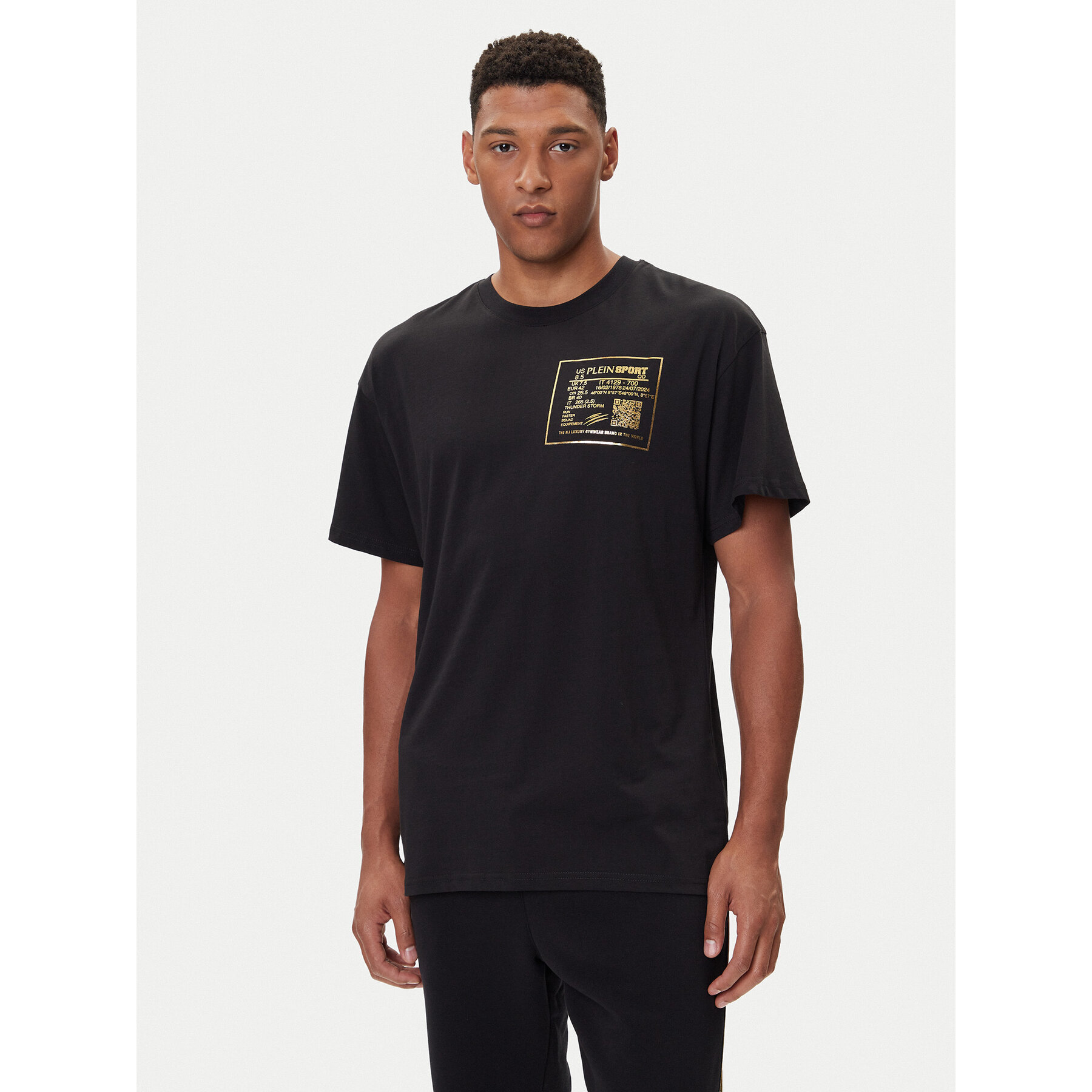 Plein Sport Póló FAEC MTK8362 STE001N Fekete Loose Fit