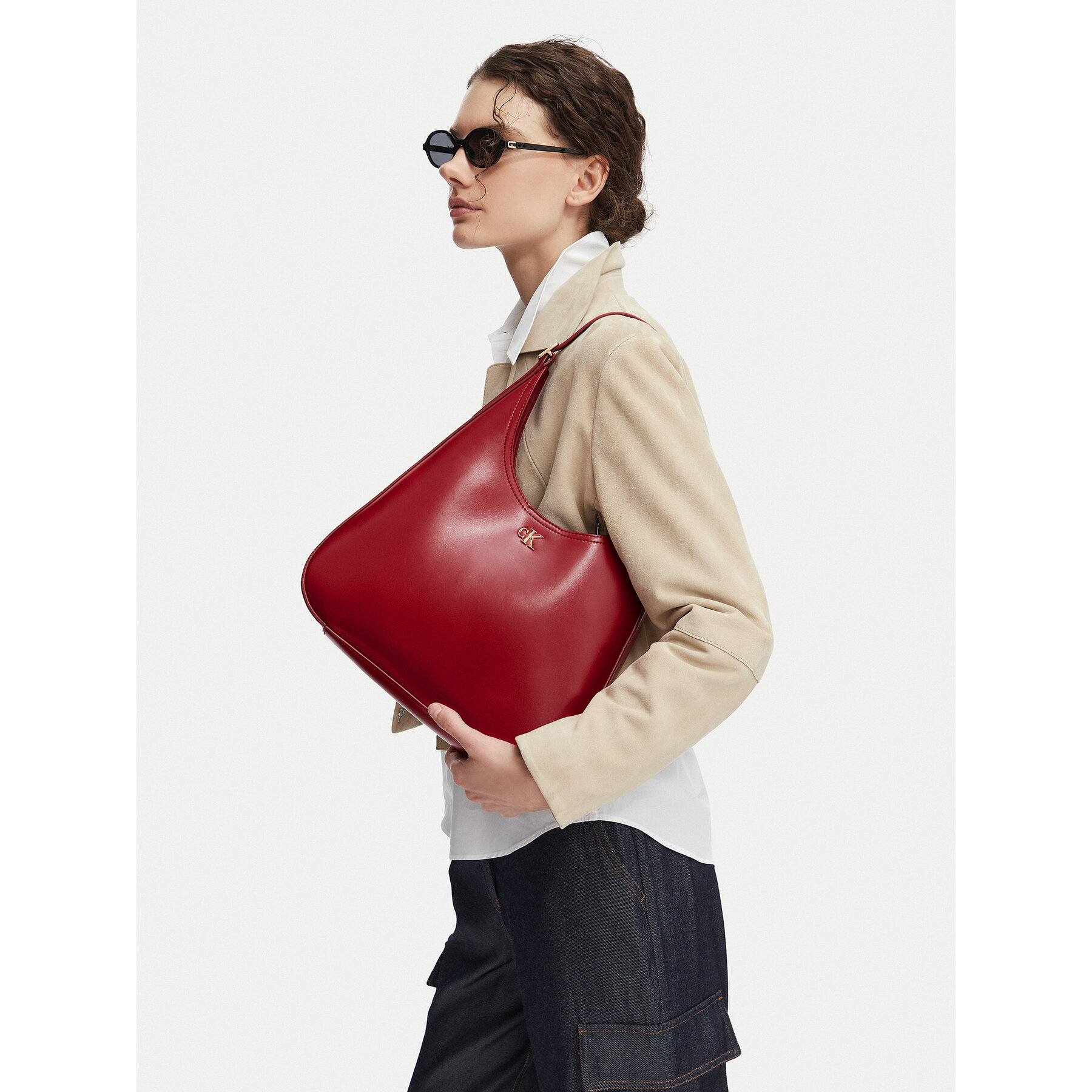 Ročna torba Calvin Klein Ck Medium Shoulder Bag LV04F3522G Rdeča