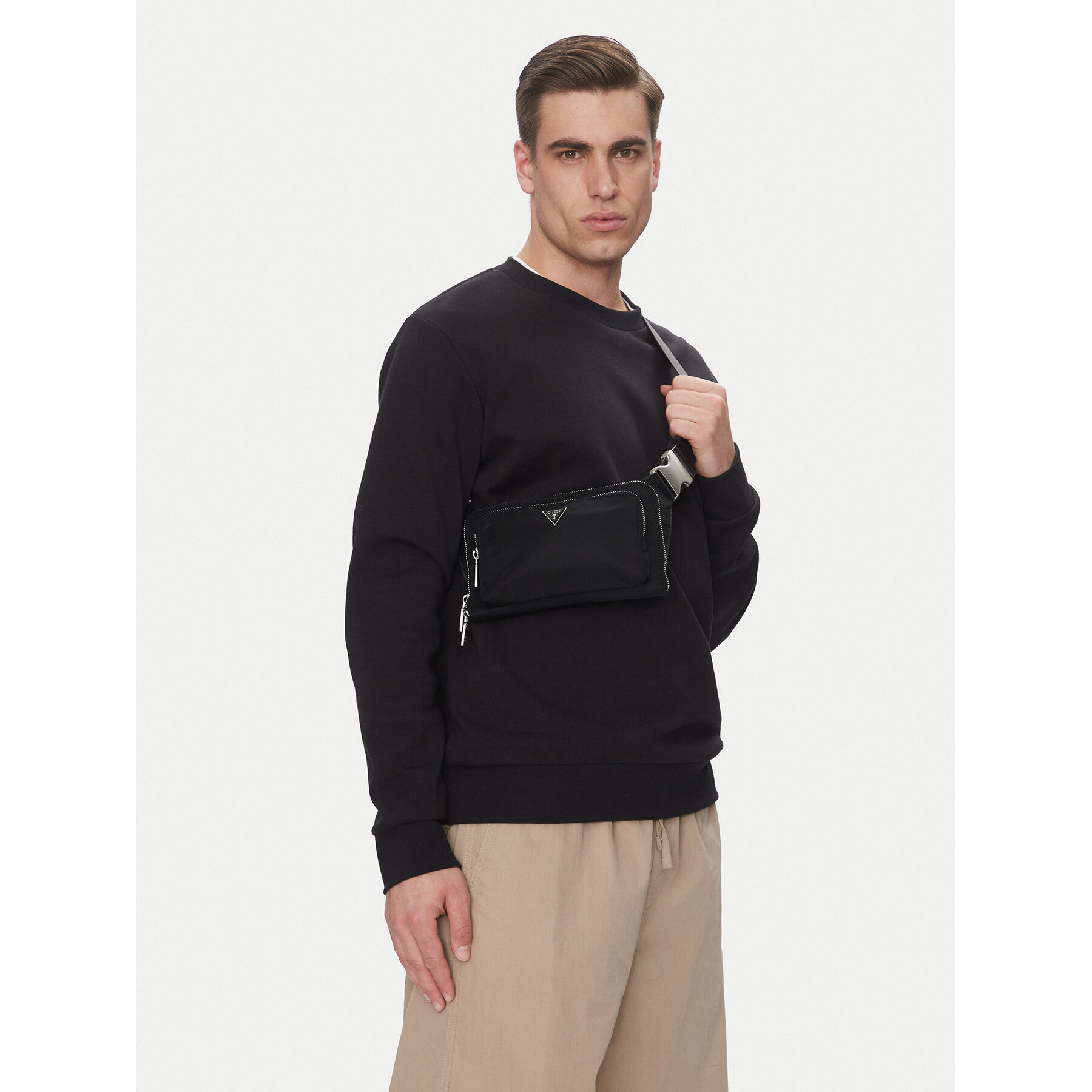 Torbica za okrog pasu﻿ Guess Milano HMMINY P5214 Črna