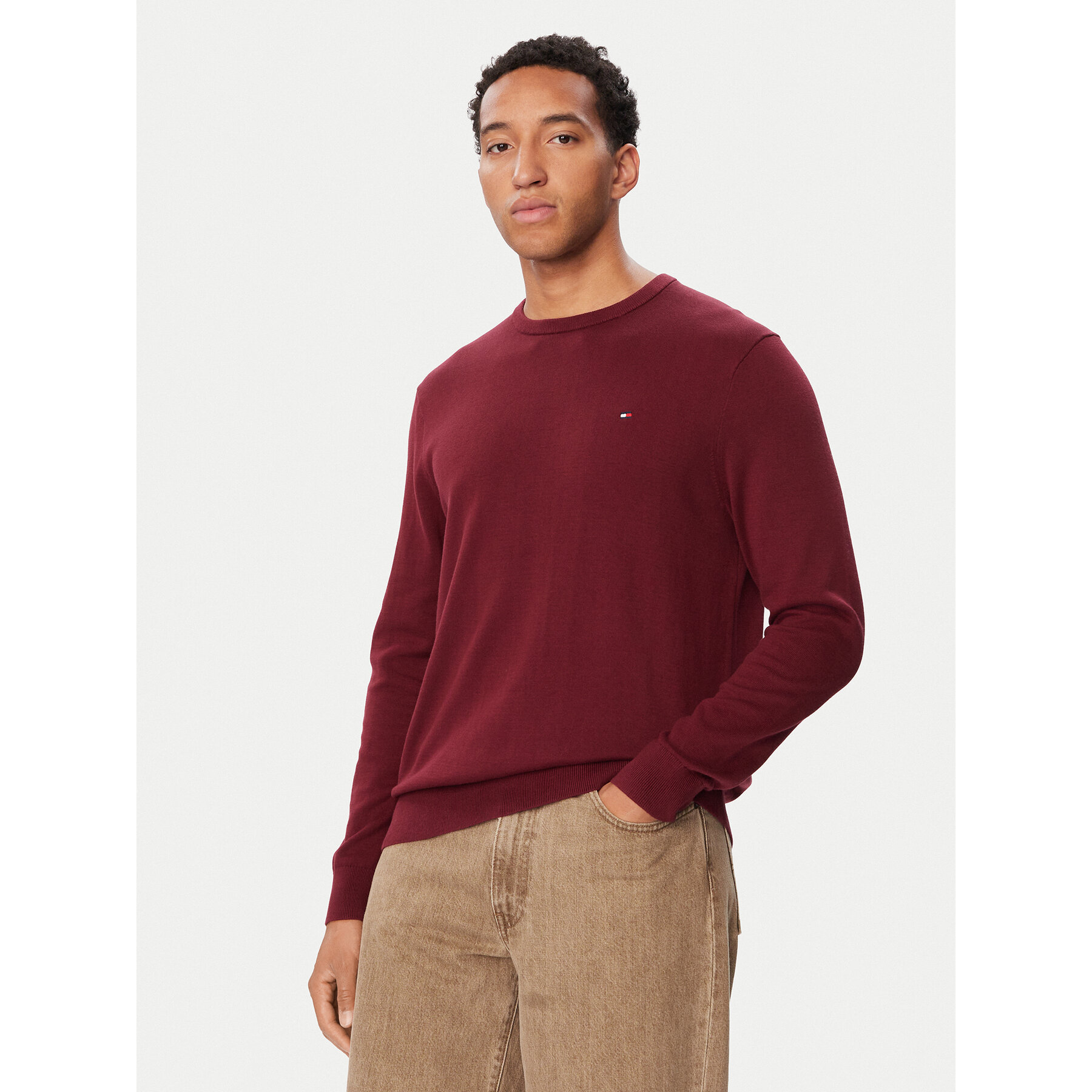 Tommy Hilfiger Pullover Essential Ssnl MW0MW39999 Dunkelrot Regular Fit