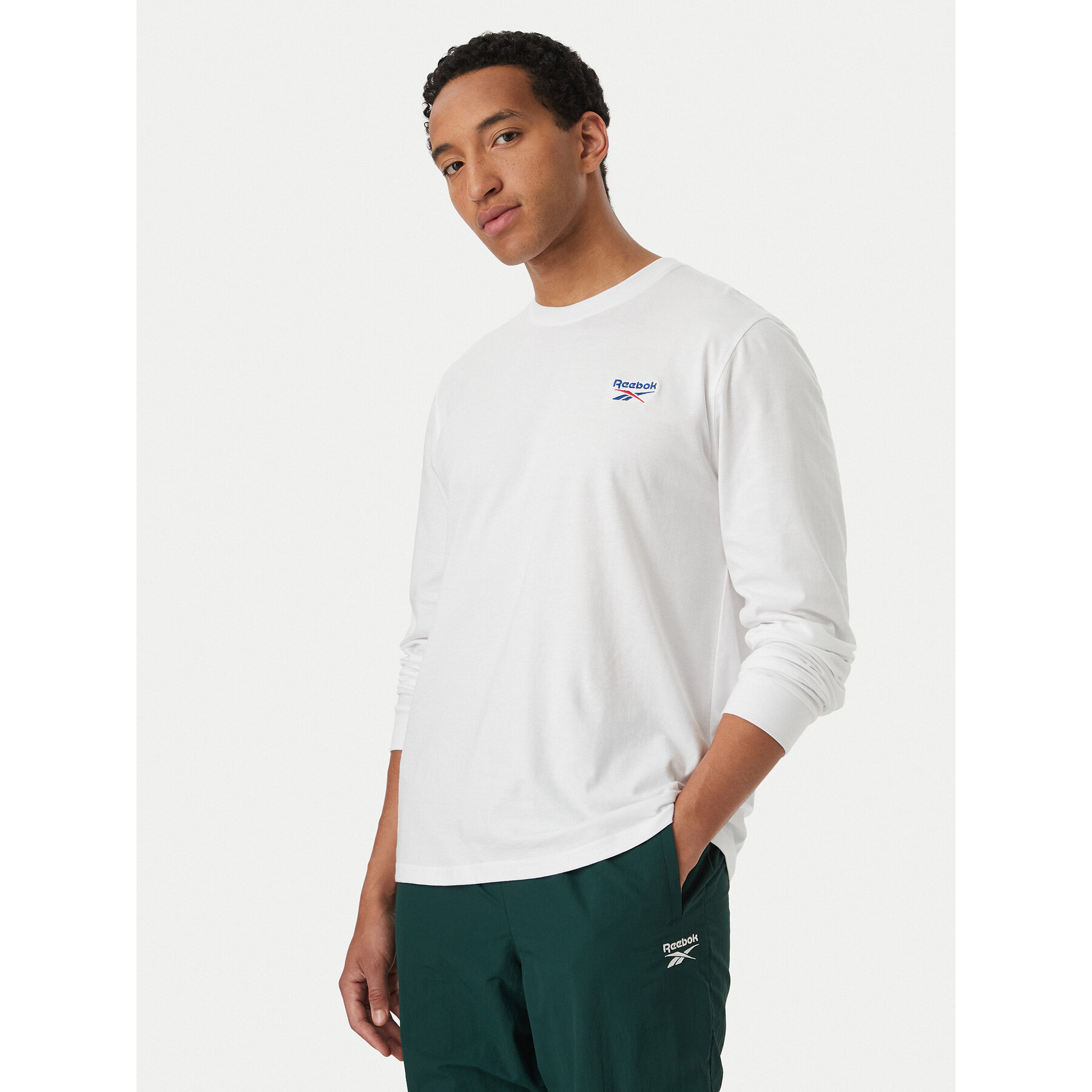 Reebok Majica dugih rukava Feliks RK25738CCM Bijela Regular Fit