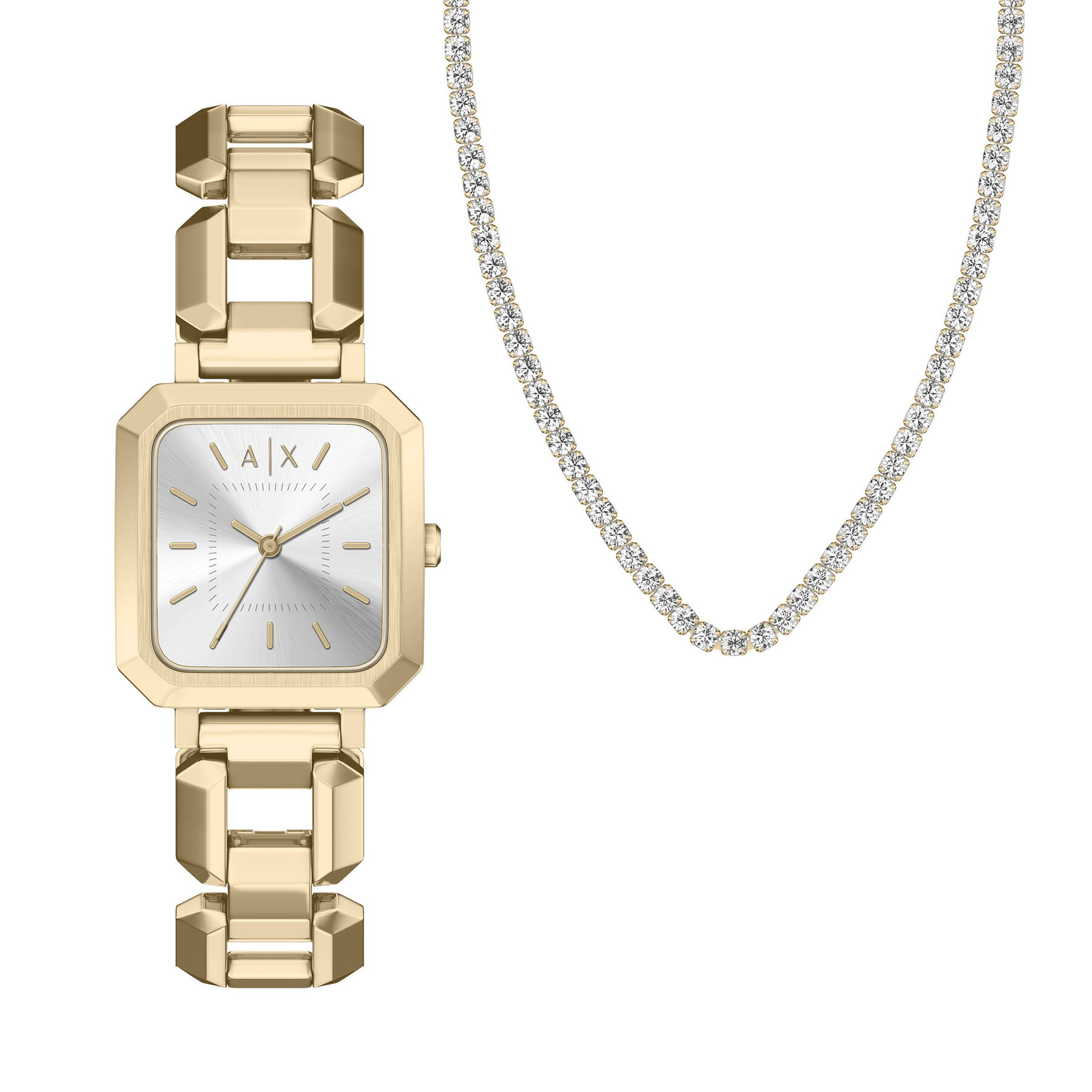 Sada hodinek a náhrdelníku Armani Exchange Leila AX7186SET Zlatá